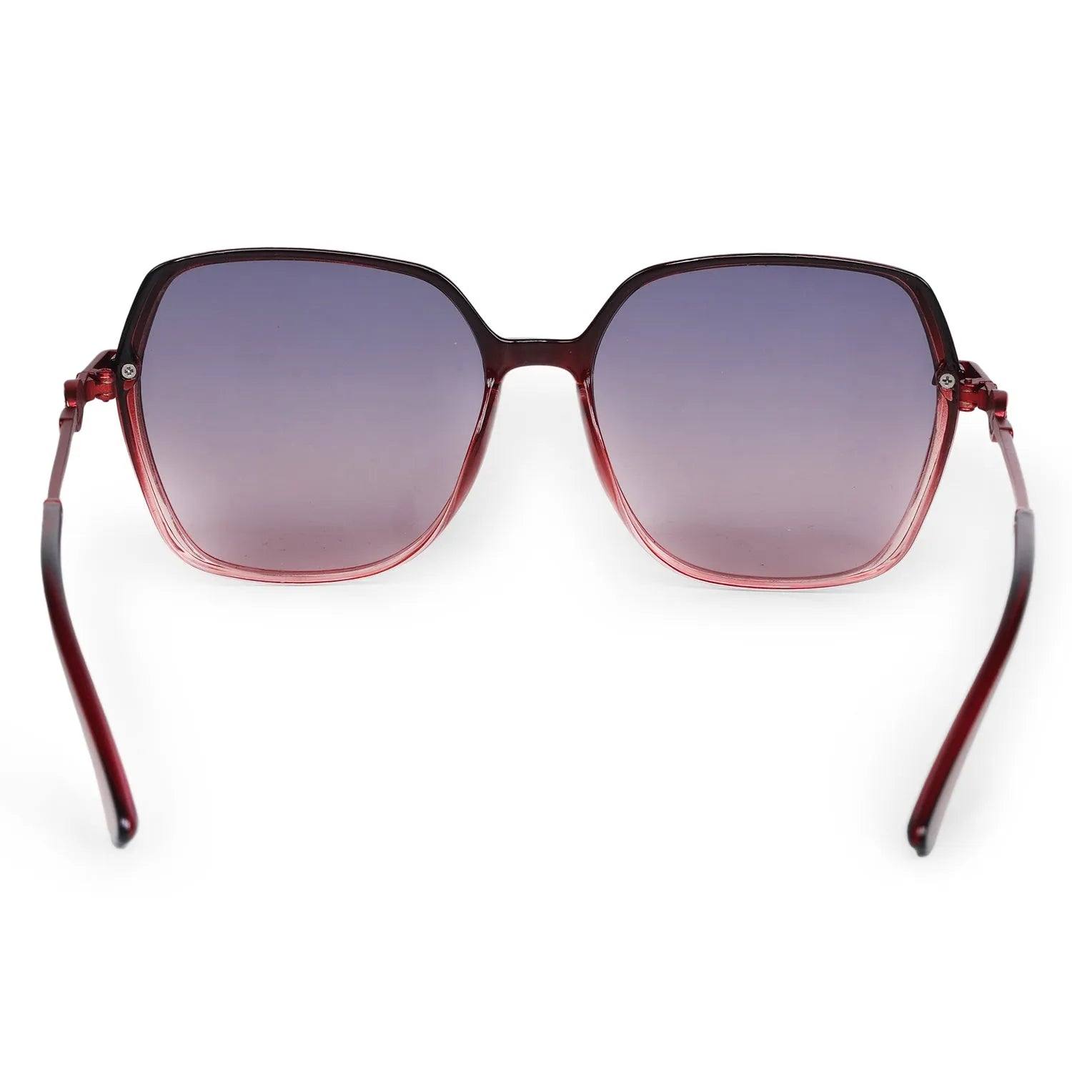 Noxara | Gradient Red Large Full Rim Square Sunglasses for Women [Polarized]
