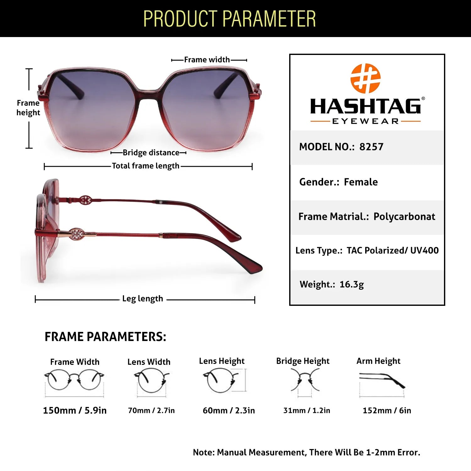 Noxara | Gradient Purple Large Full Rim Square Sunglasses for Women [Polarized]