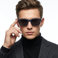 Ionium | Blue Large Full Rim Rectangle Sports Sunglasses for Men [Polarized]