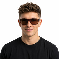 Ionium | Brown Large Full Rim Rectangle Sports Sunglasses for Men [Polarized]