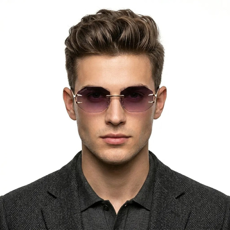 Talon | Gradient Purple Medium Rim Less Octagon Sunglasses for Men & Women [UV-protected]