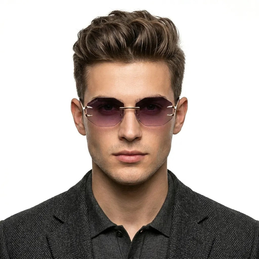 Talon | Gradient Purple Medium Rim Less Octagon Sunglasses for Men & Women [UV-protected]
