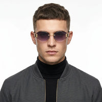 Midnight | Gradient Purple Medium Rim Less Oval Sunglasses for Men & Women [UV-protected]