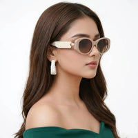 Medusa | Light Brown Medium Full Rim Oval Sunglasses for Women [UV-protected]