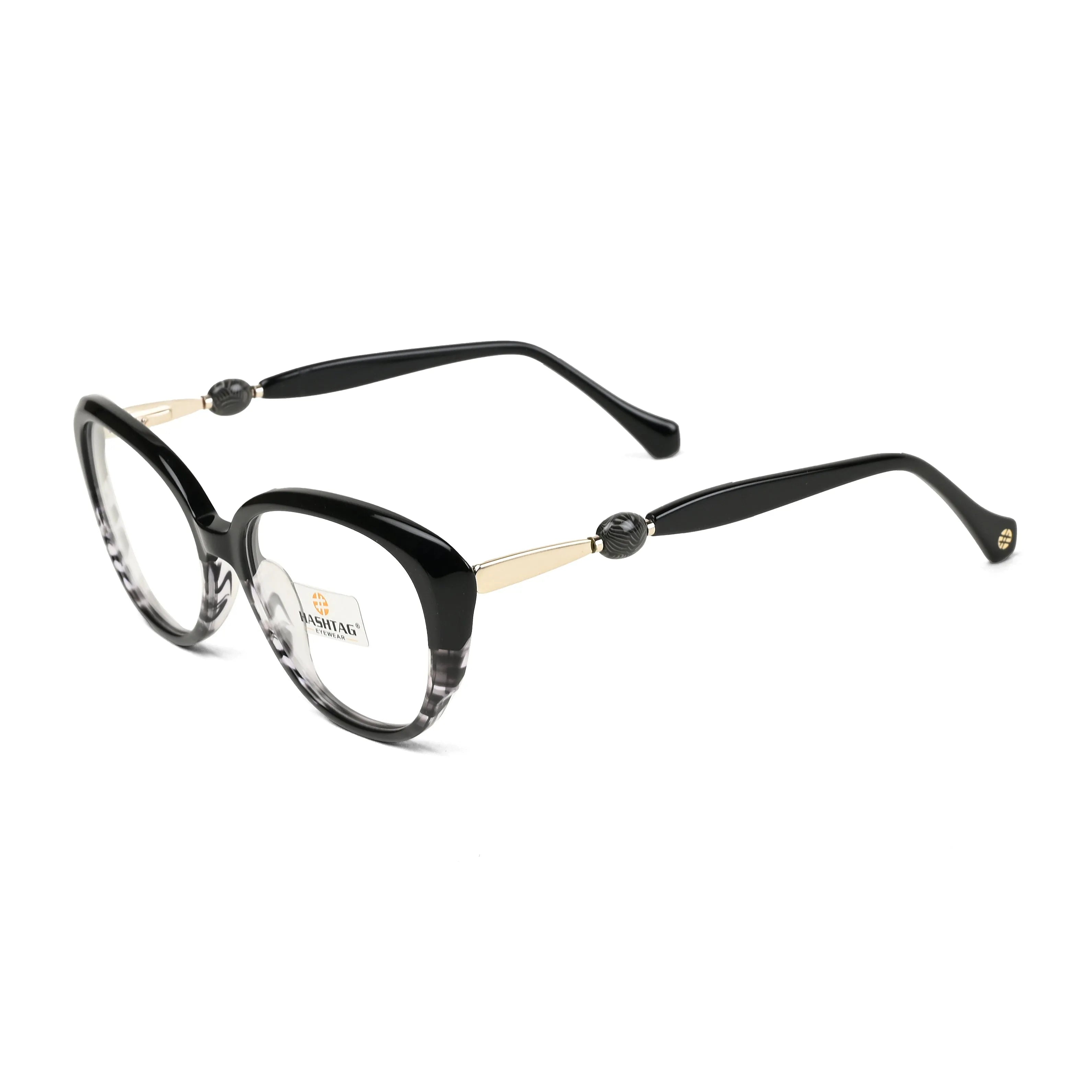 Fluxion | Black Medium Full Rim Cat Eye with Spring Hinges Eyeglasses for Women [Demo Lens]