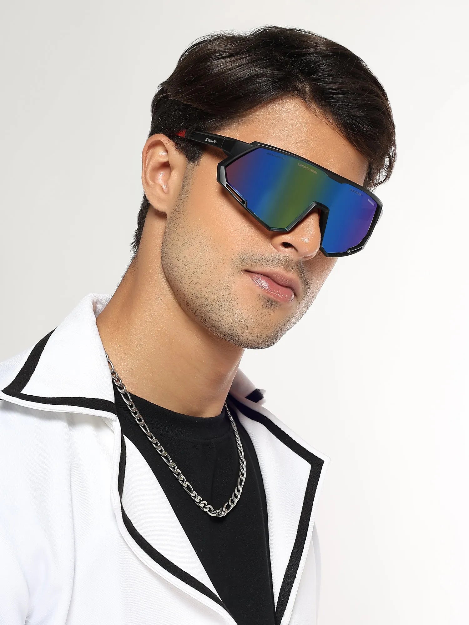 Myrion | Black Medium Full Rim Shield Sports for Men & Women [UV-protected]