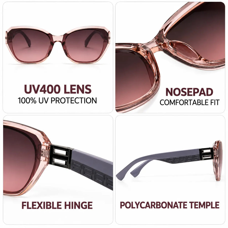 Maelor | Gradient Mauve Brown Medium Full Rim Cateye Sunglasses for Women [UV-protected]