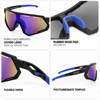 Myrion | Black/Blue Medium Full Rim Shield Sports Sunglasses for Men & Women [UV-protected]