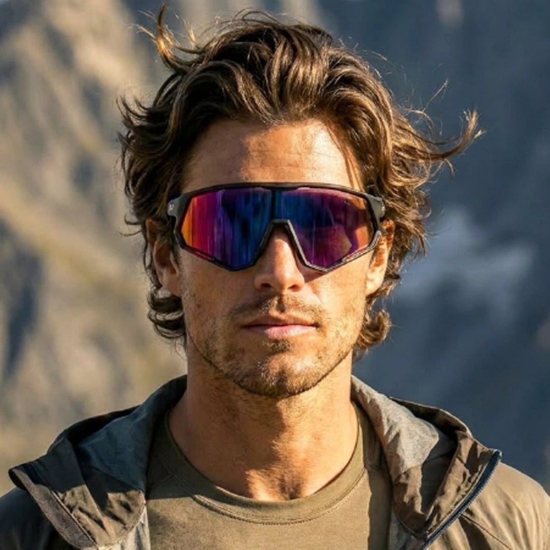 Myrion | Black/Blue Medium Full Rim Shield Sports Sunglasses for Men & Women [UV-protected]