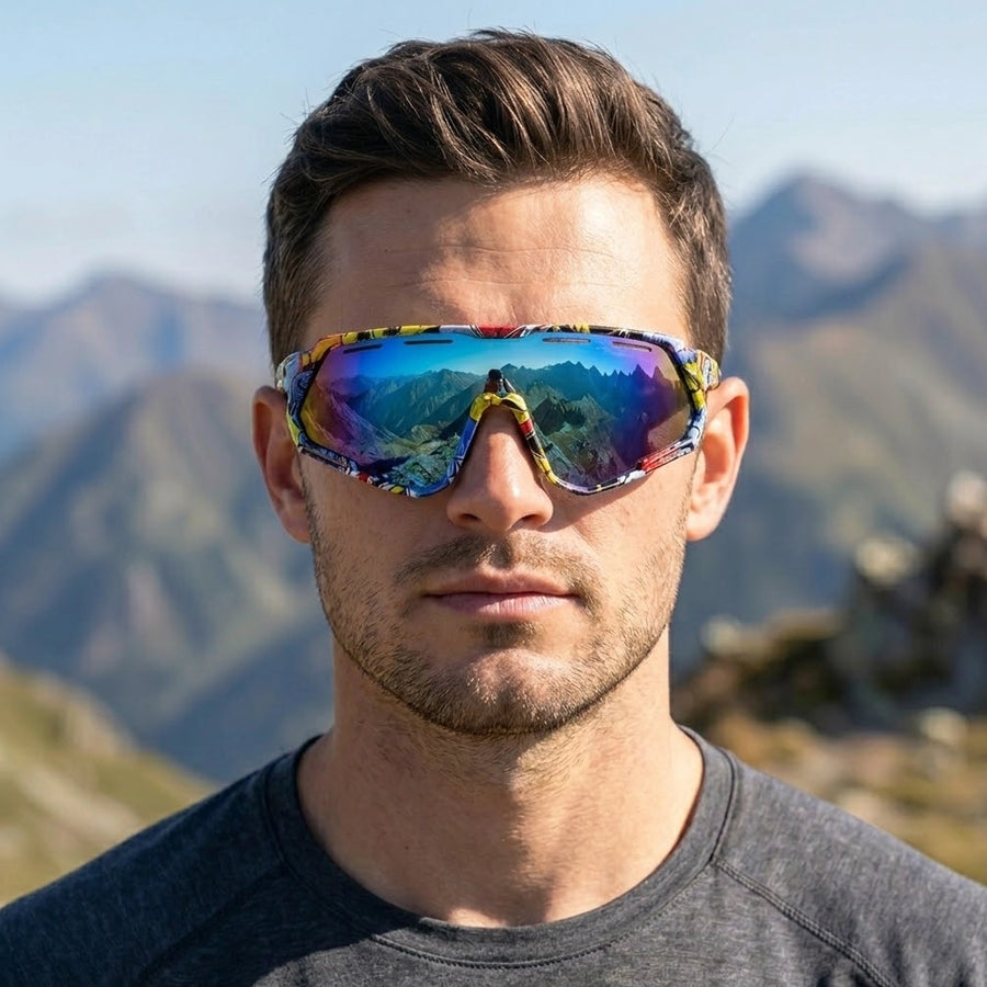 Myrion | Multi Texture Medium Full Rim Shield Sports Sunglasses for Men & Women [UV-protected]
