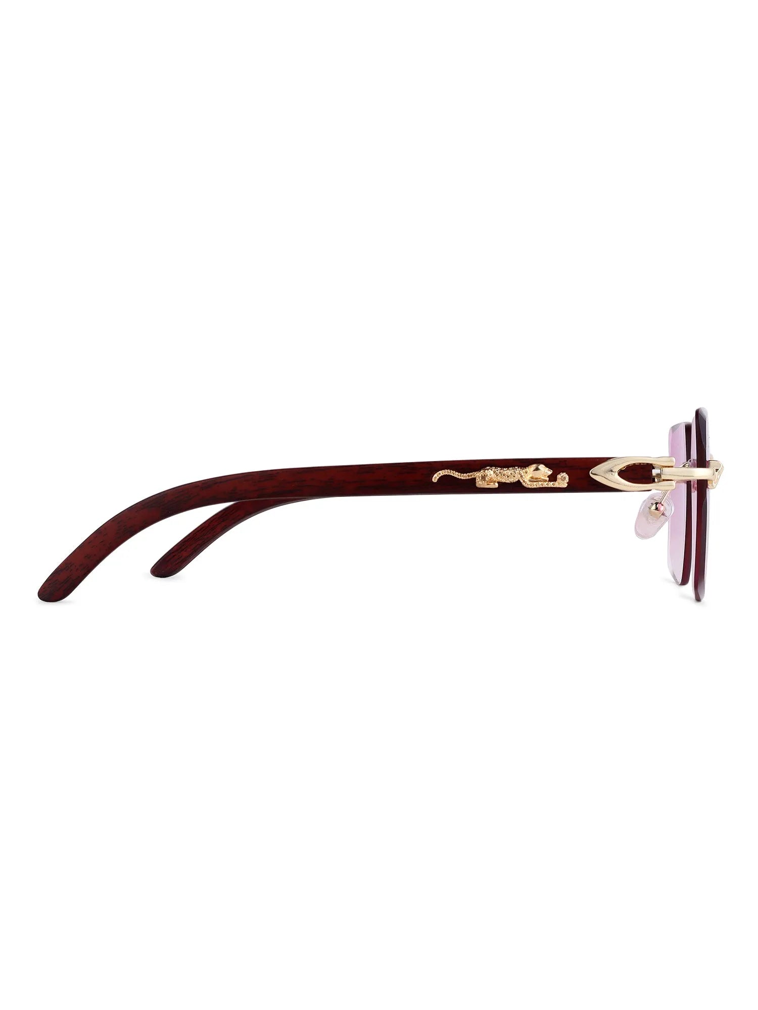 Starlight | Gradient Pink Medium Rim Less Rectangle Sunglasses for Men & Women [UV-protected]