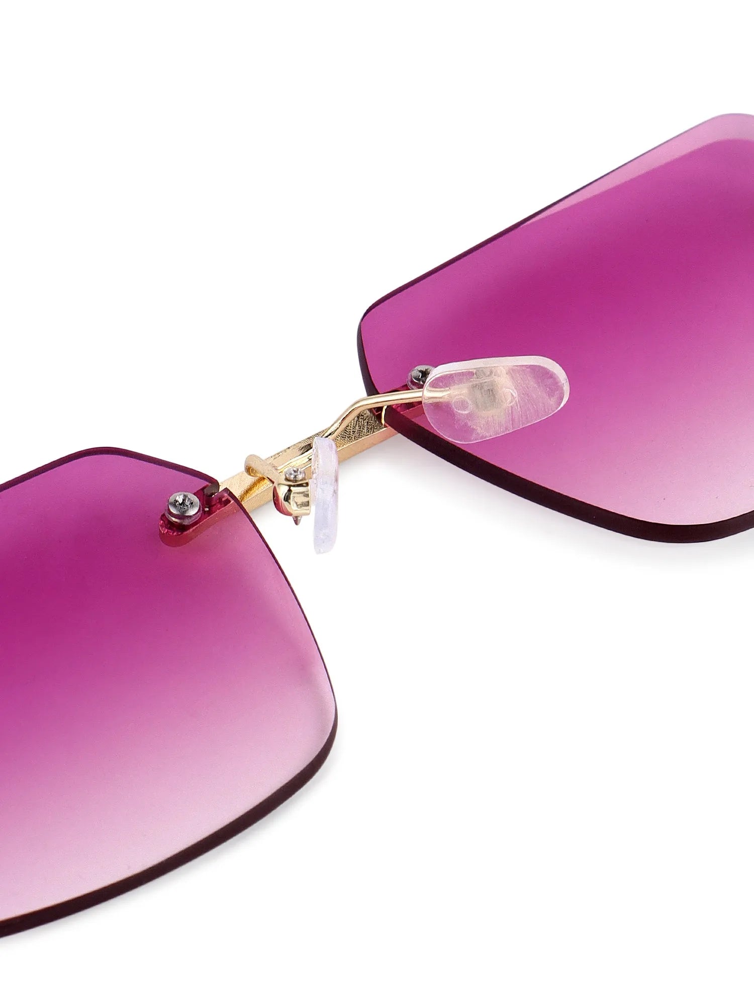Starlight | Gradient Pink Medium Rim Less Rectangle Sunglasses for Men & Women [UV-protected]