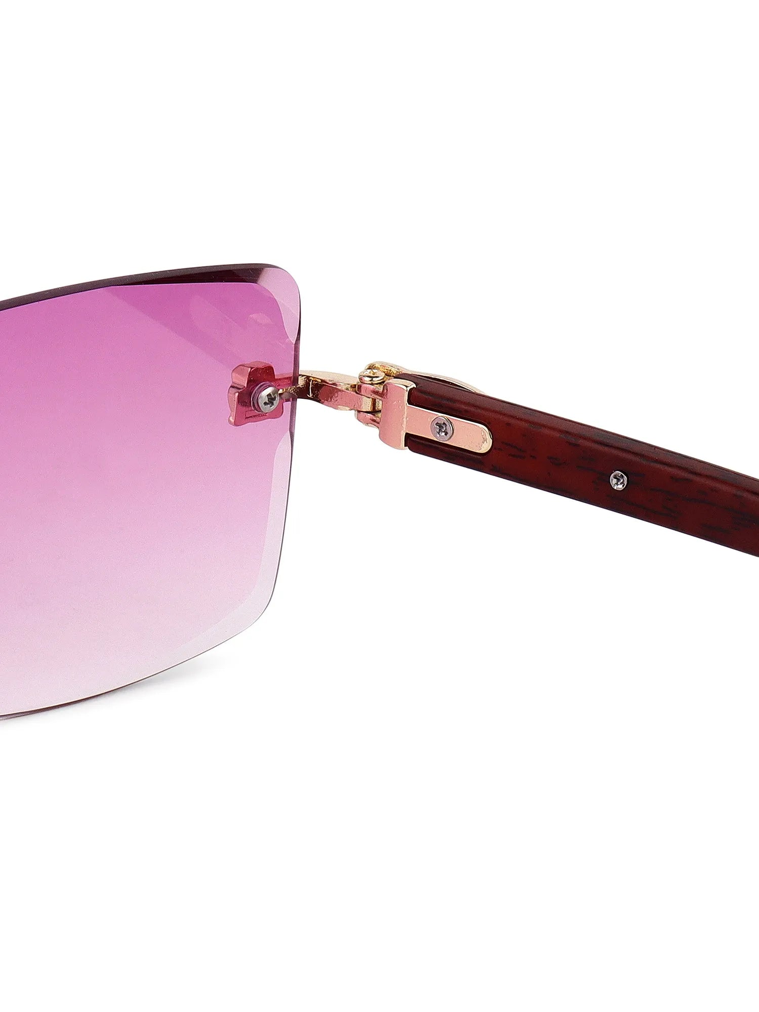 Starlight | Gradient Pink Medium Rim Less Rectangle Sunglasses for Men & Women [UV-protected]
