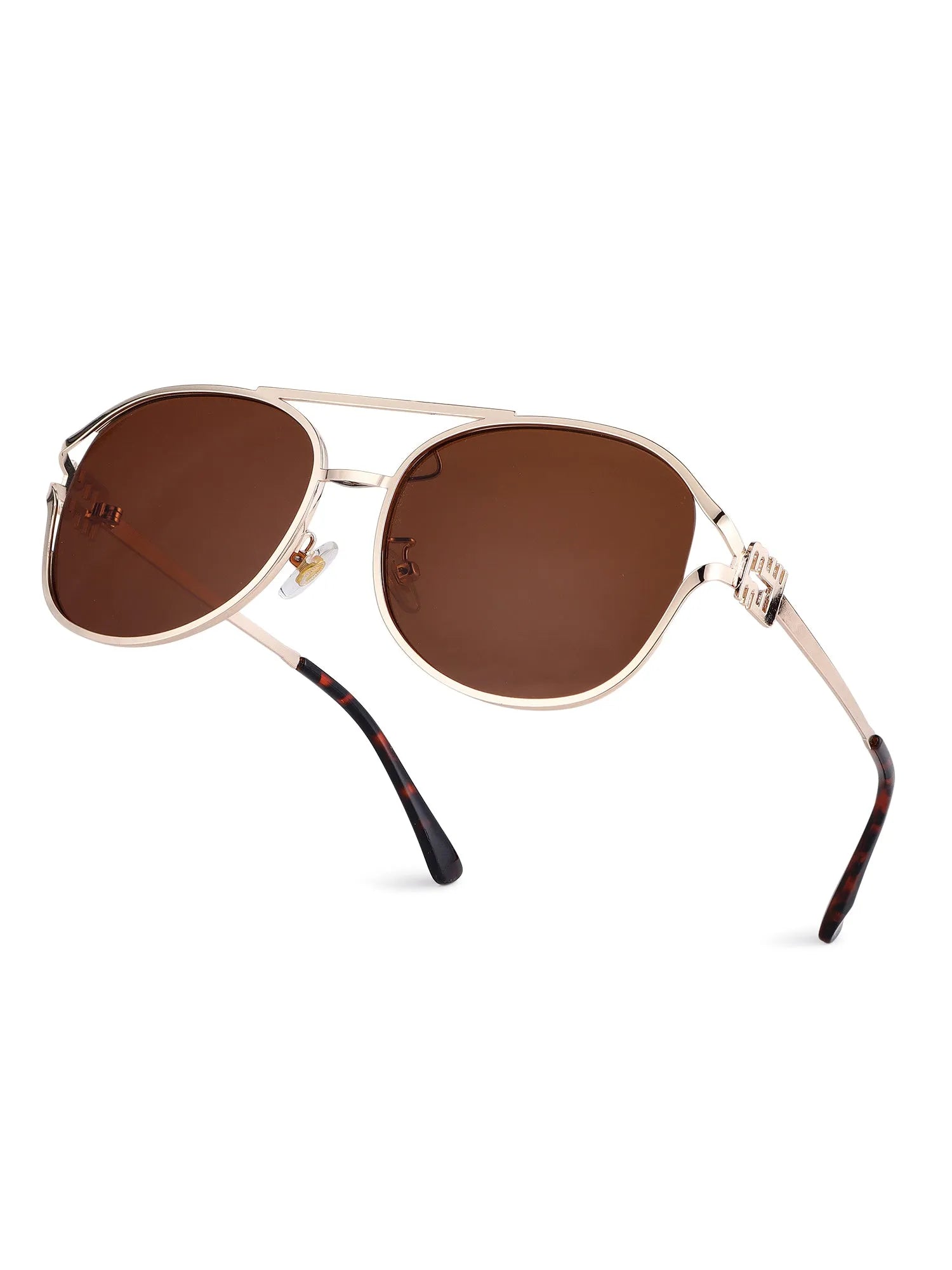 Glacior | Brown Large Full Rim Oval Sunglasses for Women [UV-protected]