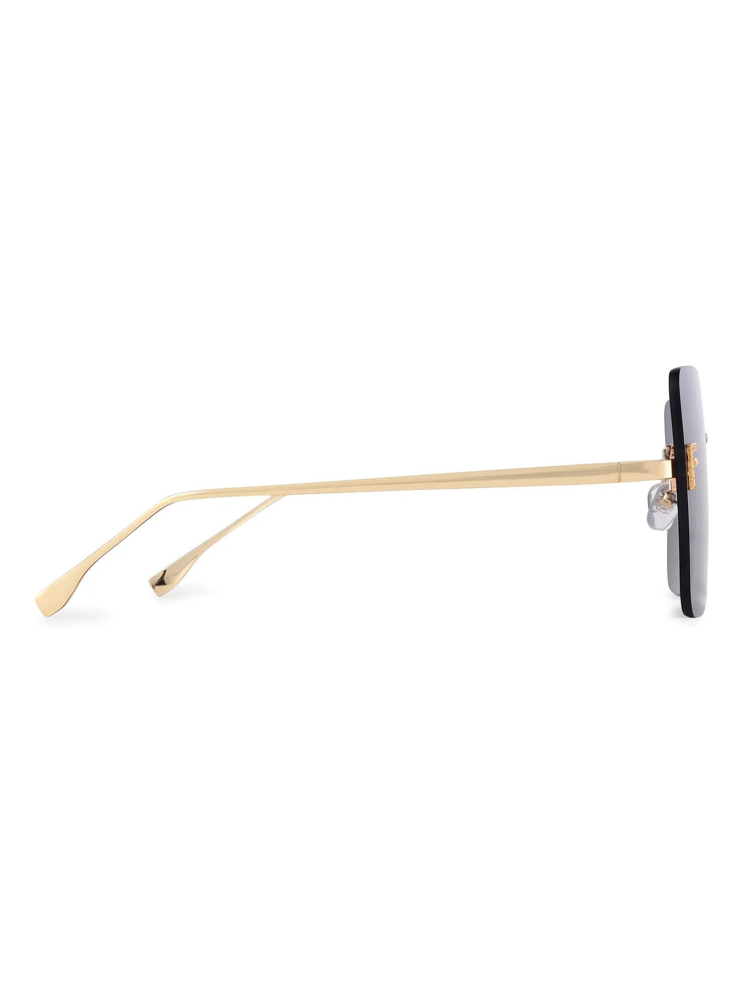 Tesseron | Black Small Rim Less Square Sunglasses for Women [UV-protected]