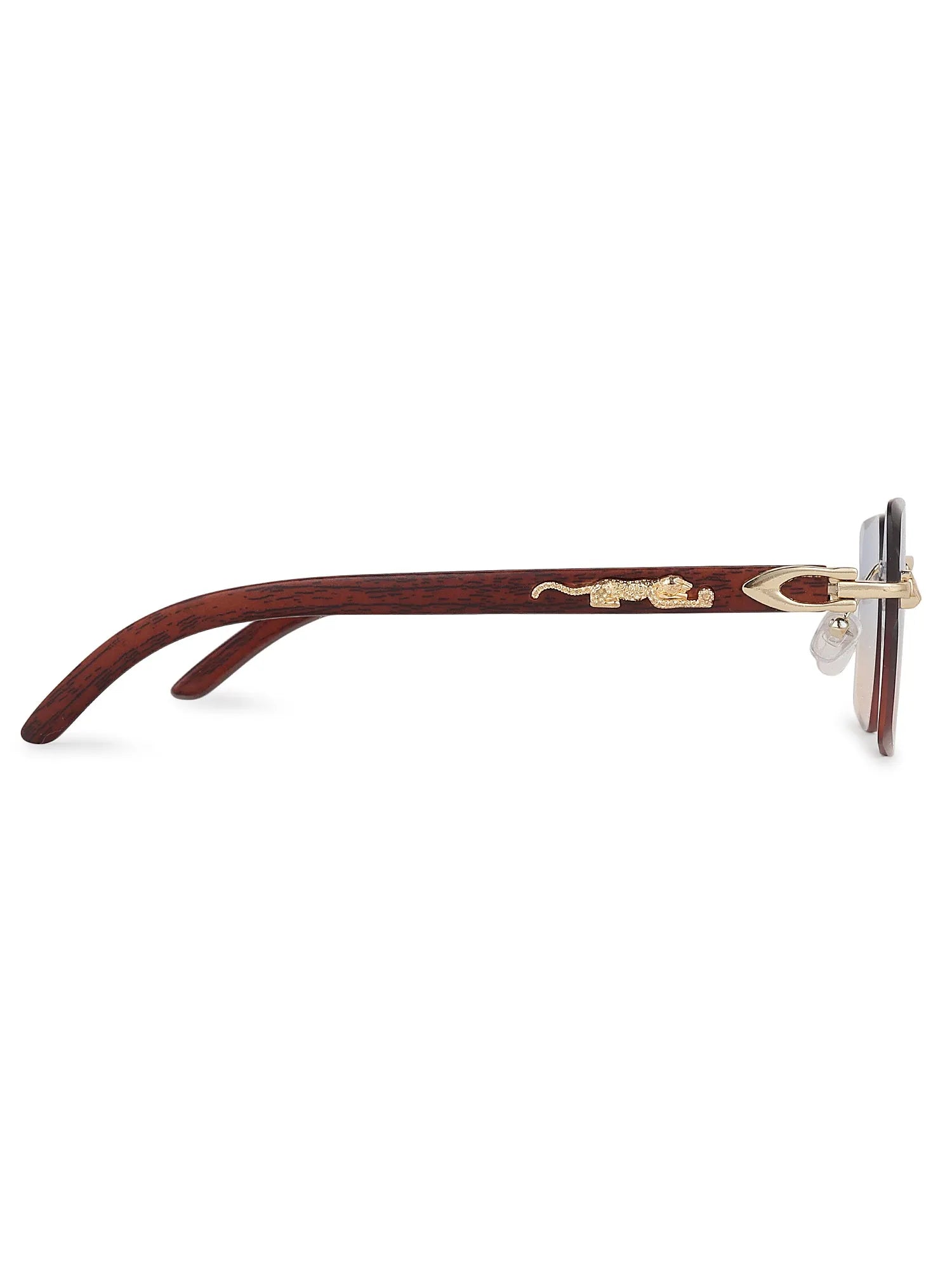 Starlight | Gradient Blue & Brown Medium Rim Less Rectangle Sunglasses for Men & Women [UV-protected]
