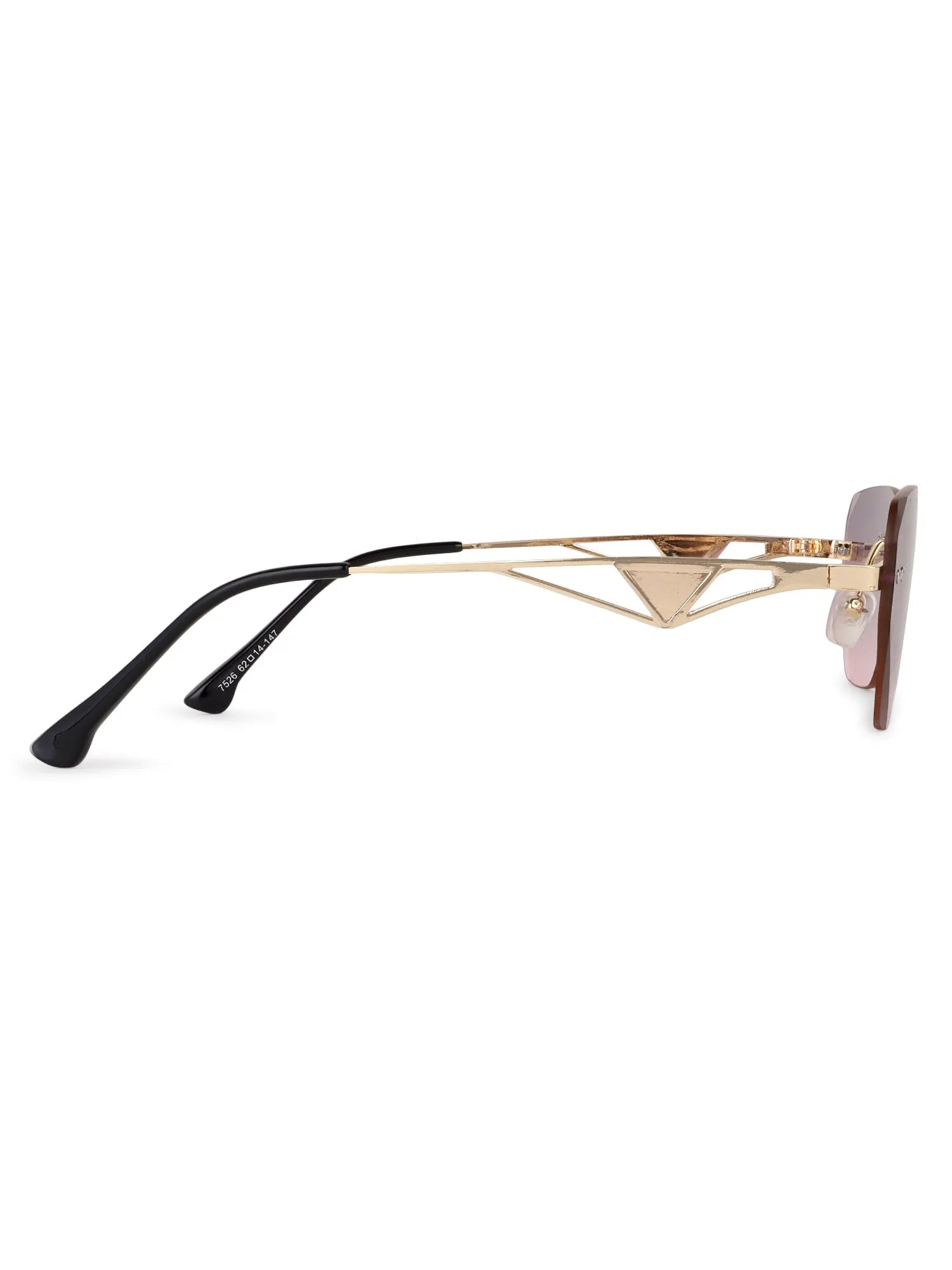 Rorion | Gradient Grey & Pink Medium Rim Less Rectangle Sunglasses for Men & Women [UV-protected]