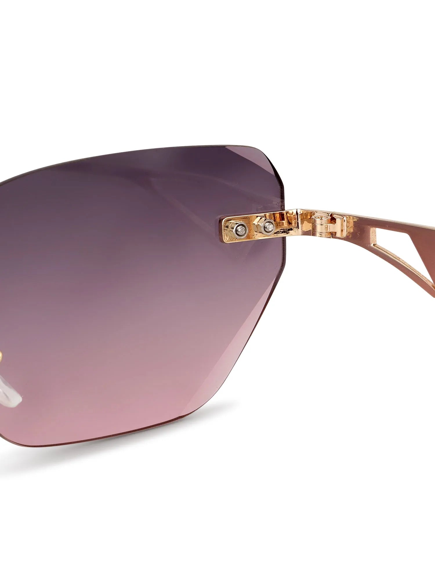 Rorion | Gradient Grey & Pink Medium Rim Less Rectangle Sunglasses for Men & Women [UV-protected]
