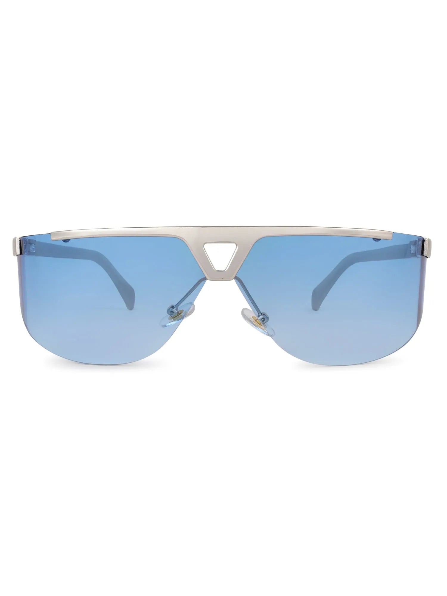 Tri-Angle | Blue Large Rim Less Rectangle Sunglasses for Men & Women [UV-protected]