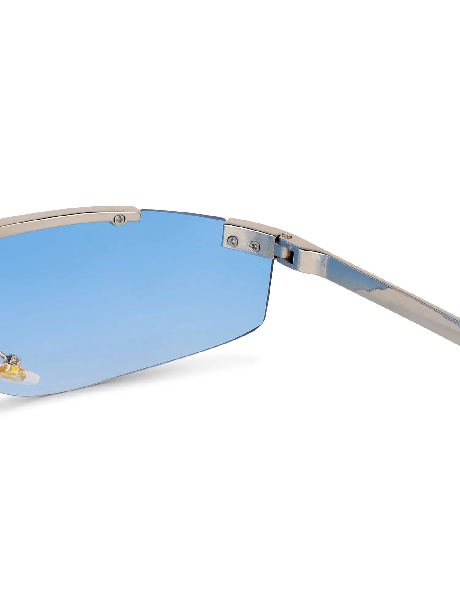 Tri-Angle | Blue Large Rim Less Rectangle Sunglasses for Men & Women [UV-protected]