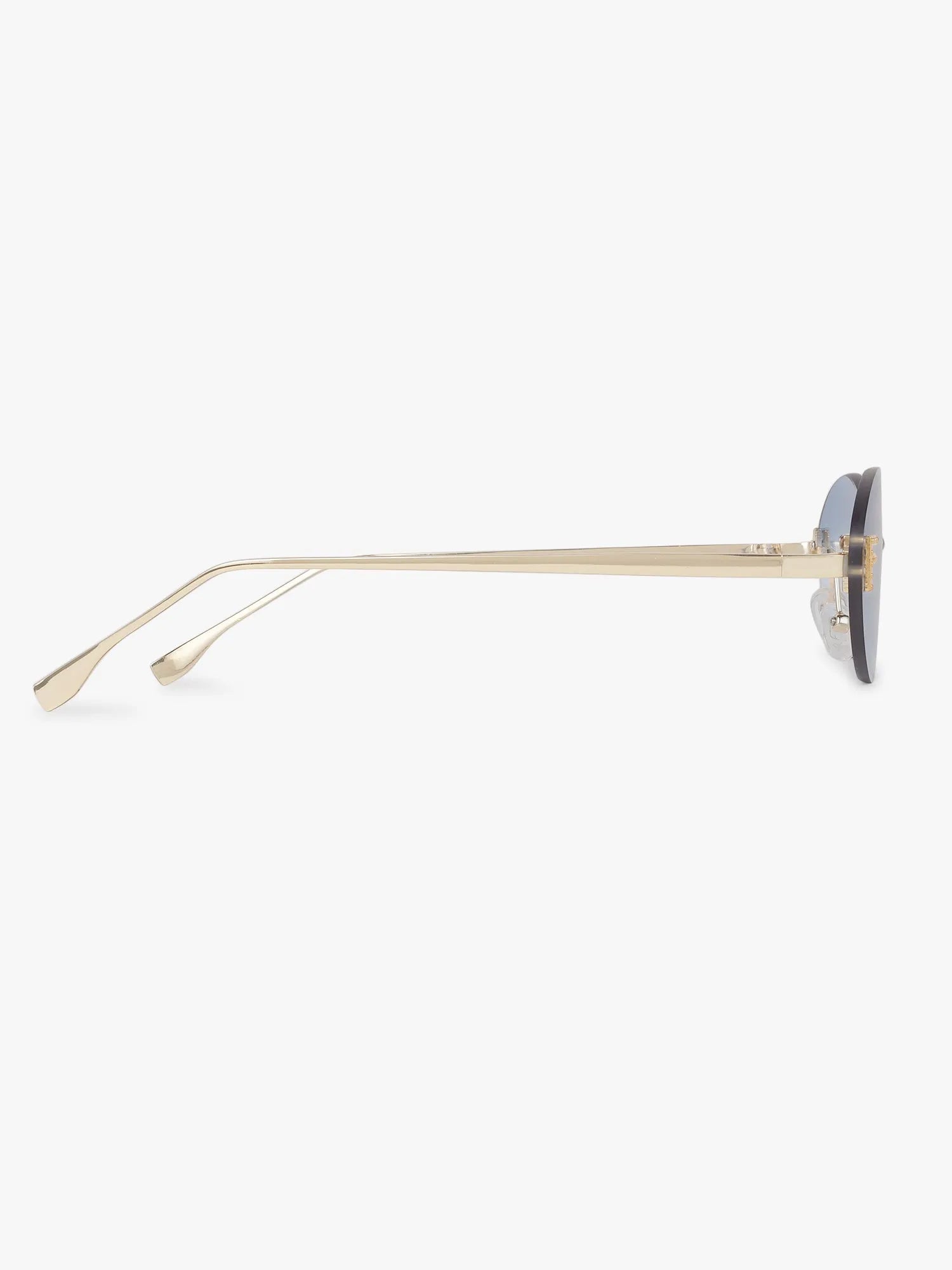 Quasar | Gradient Blue Small Rim Less Oval Sunglasses for Women [UV-protected]