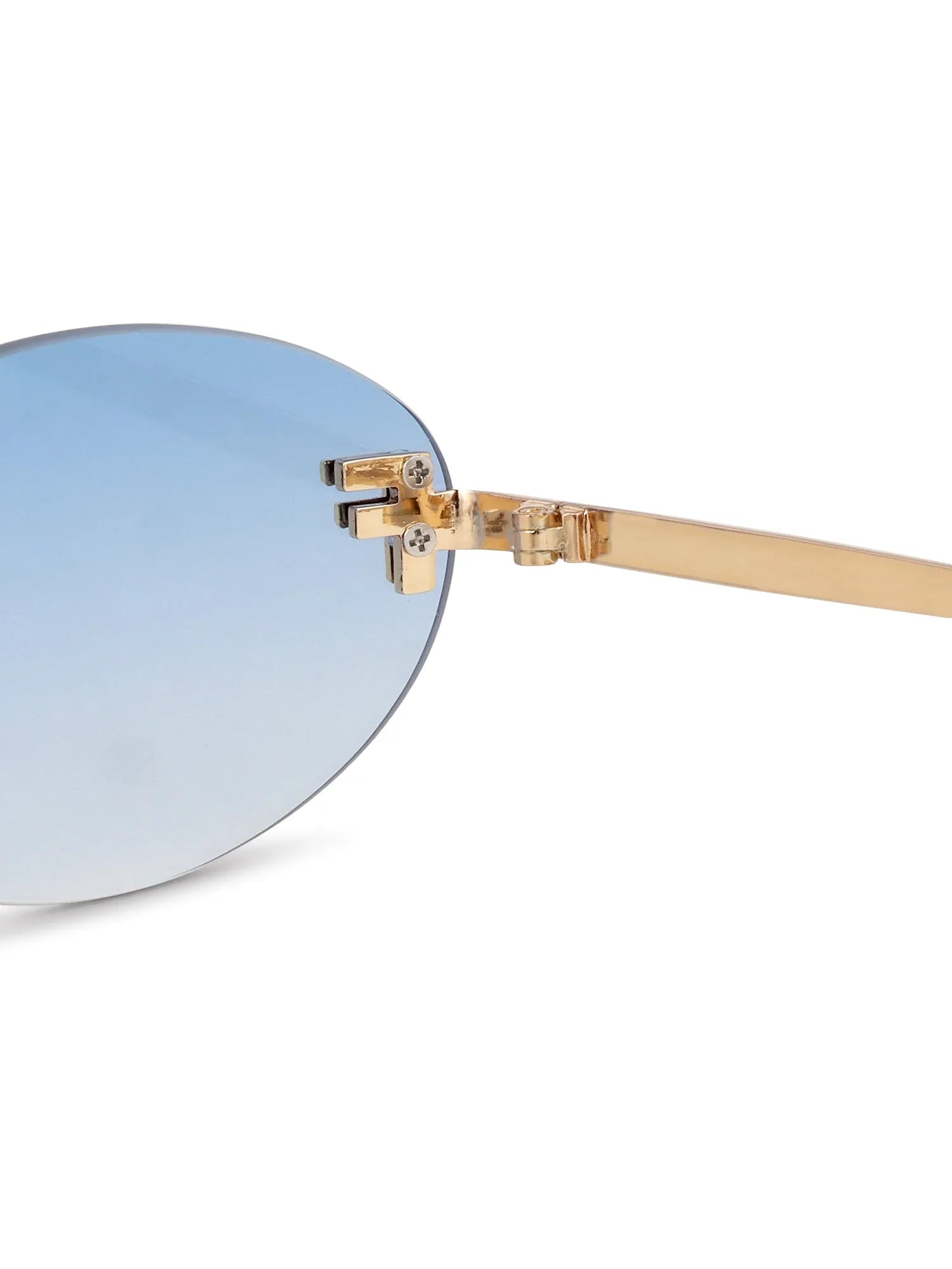 Quasar | Gradient Blue Small Rim Less Oval Sunglasses for Women [UV-protected]