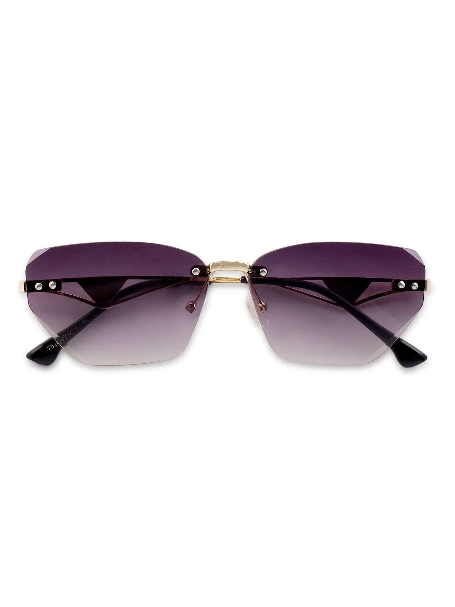 Rorion | Gradient Purple Medium Rim Less Rectangle Sunglasses for Men & Women [UV-protected]