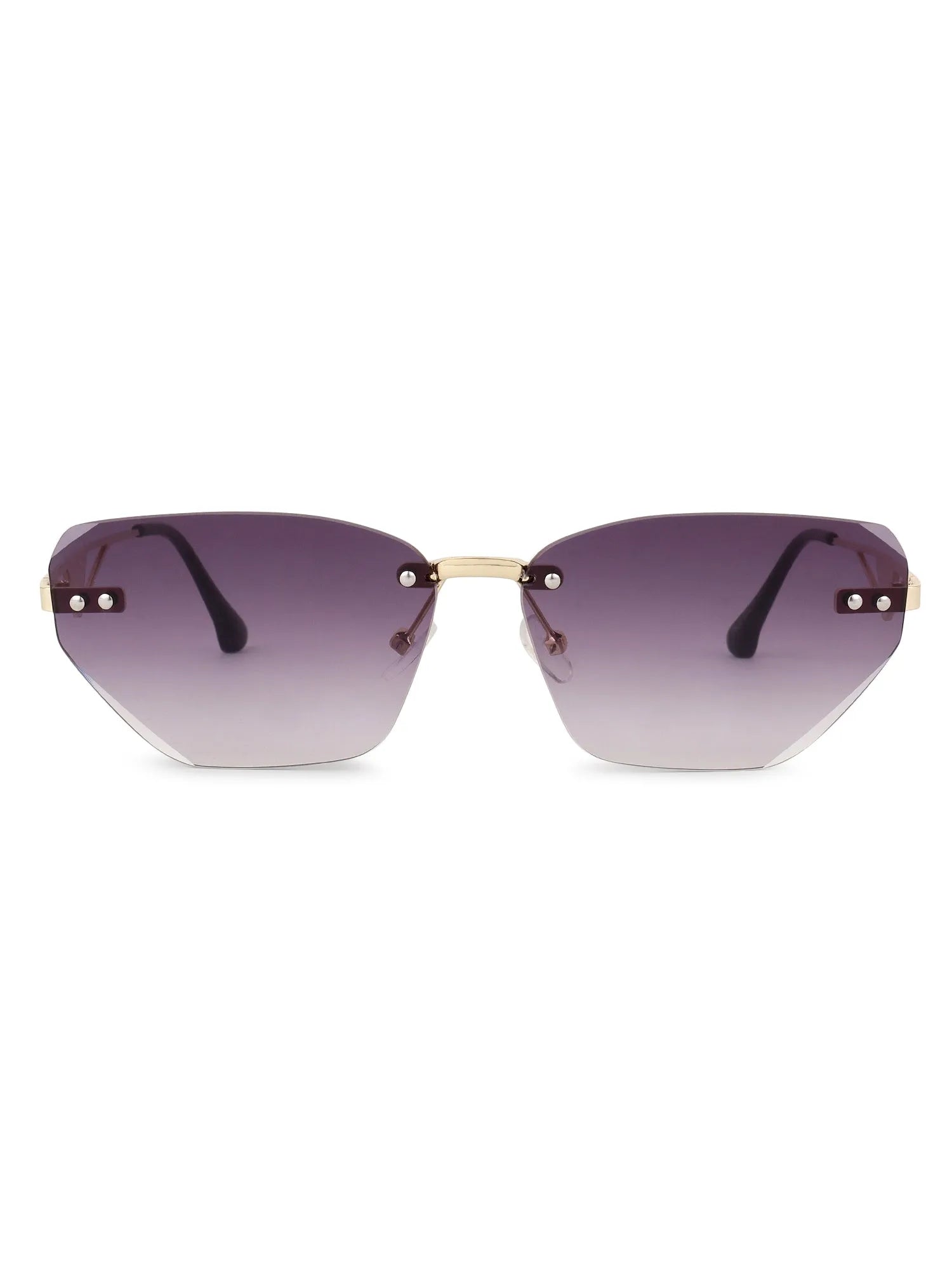 Rorion | Gradient Purple Medium Rim Less Rectangle Sunglasses for Men & Women [UV-protected]