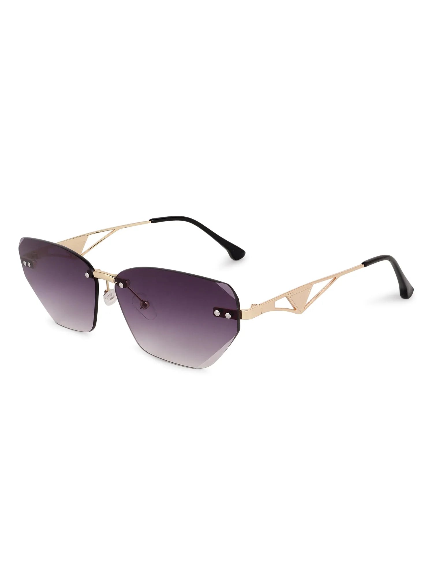 Rorion | Gradient Purple Medium Rim Less Rectangle Sunglasses for Men & Women [UV-protected]