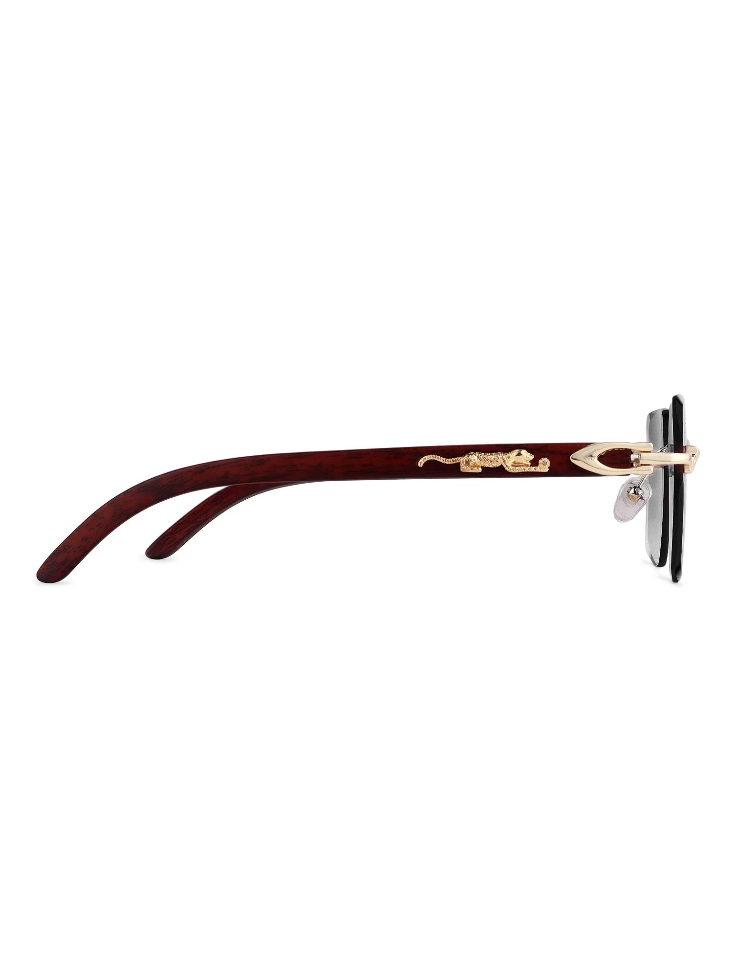 Starlight | Black Medium Rim Less Rectangle Sunglasses for Men & Women [UV-protected]