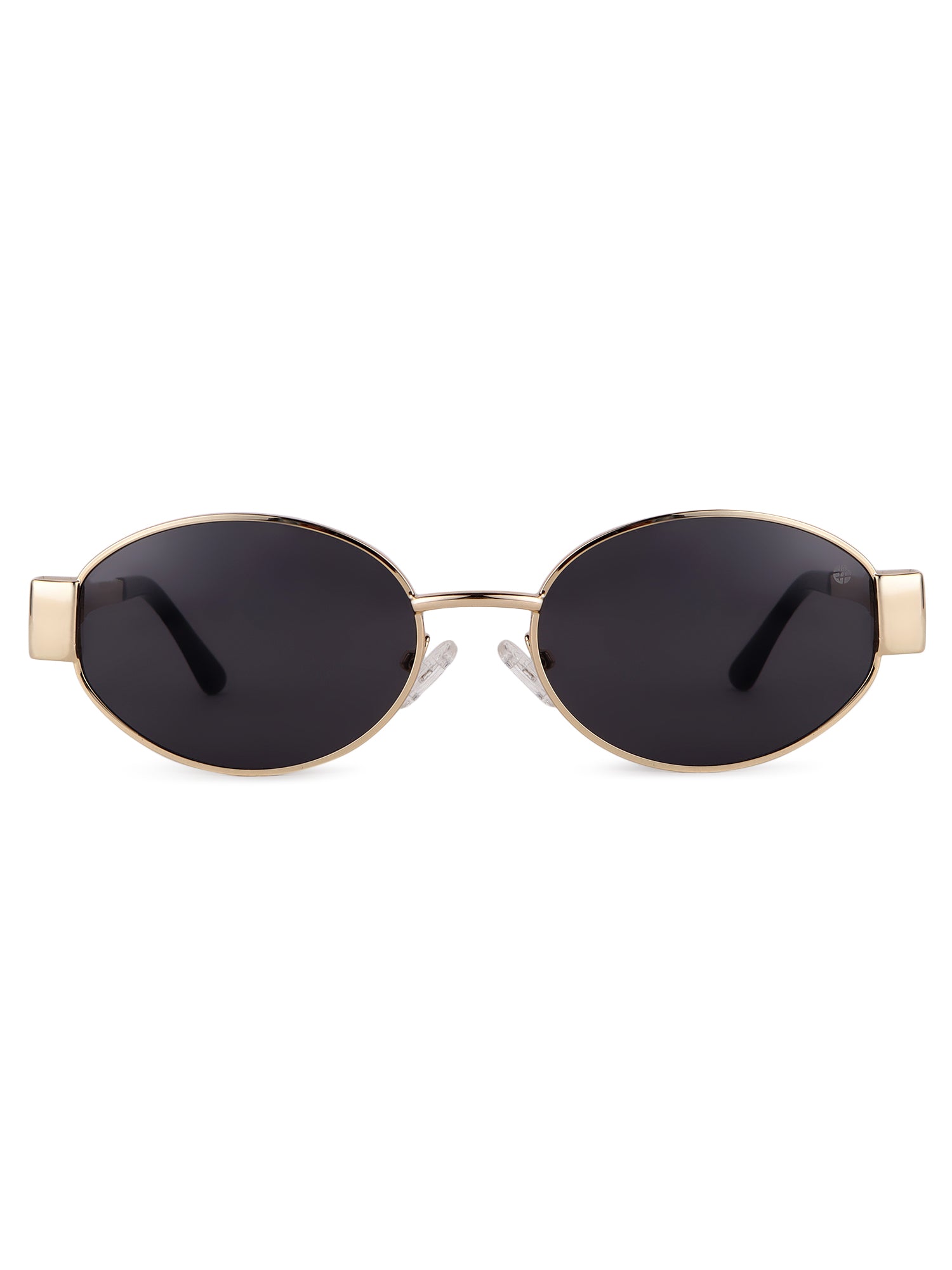 Fynora | Golden Medium Full Rim Oval Sunglasses for Women [UV-protected]