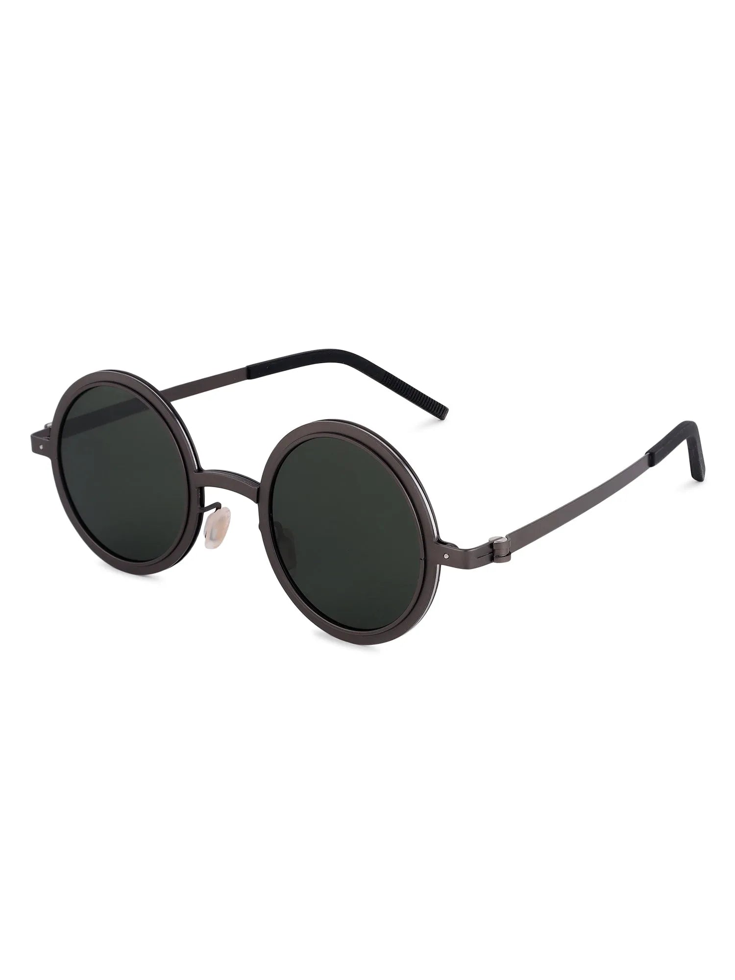 Tint | Grey Medium Full Rim Round Sunglasses for Men & Women [Tint Adjustable]