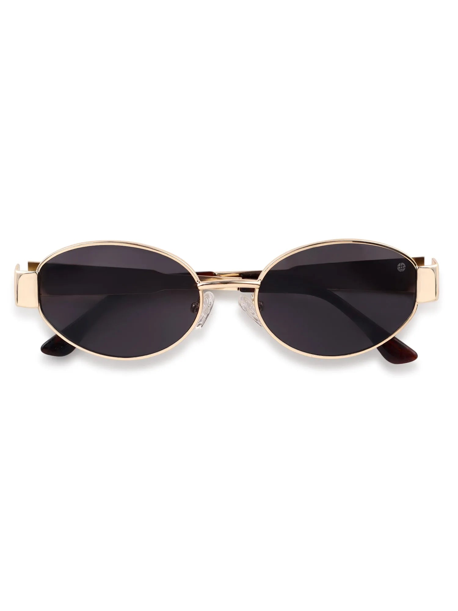 Fynora | Golden Medium Full Rim Oval Sunglasses for Women [UV-protected]