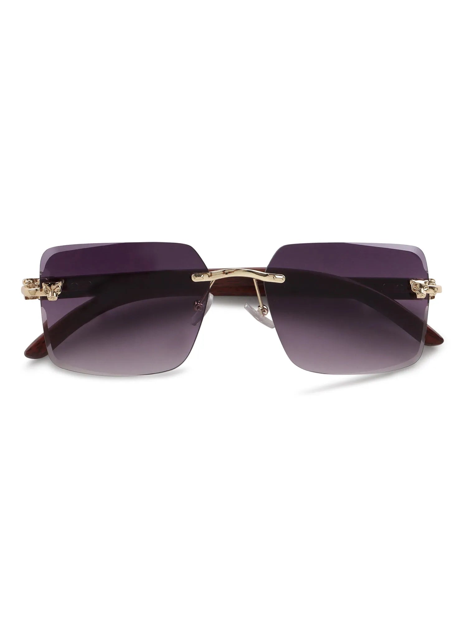 Starlight | Gradient Purple Medium Rim Less Rectangle Sunglasses for Men & Women [UV-protected]