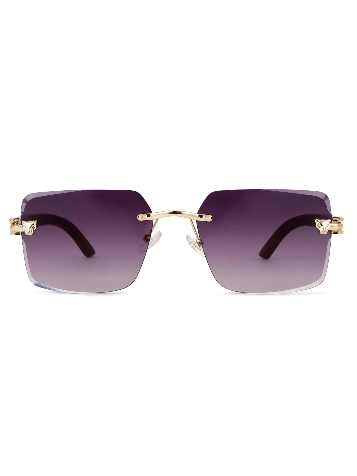 Starlight | Gradient Purple Medium Rim Less Rectangle Sunglasses for Men & Women [UV-protected]