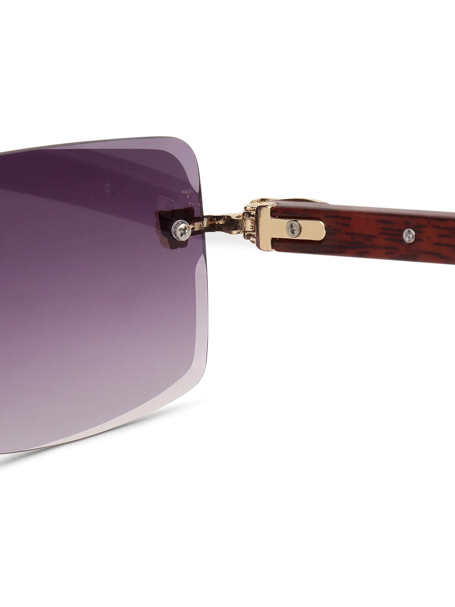 Starlight | Gradient Purple Medium Rim Less Rectangle Sunglasses for Men & Women [UV-protected]