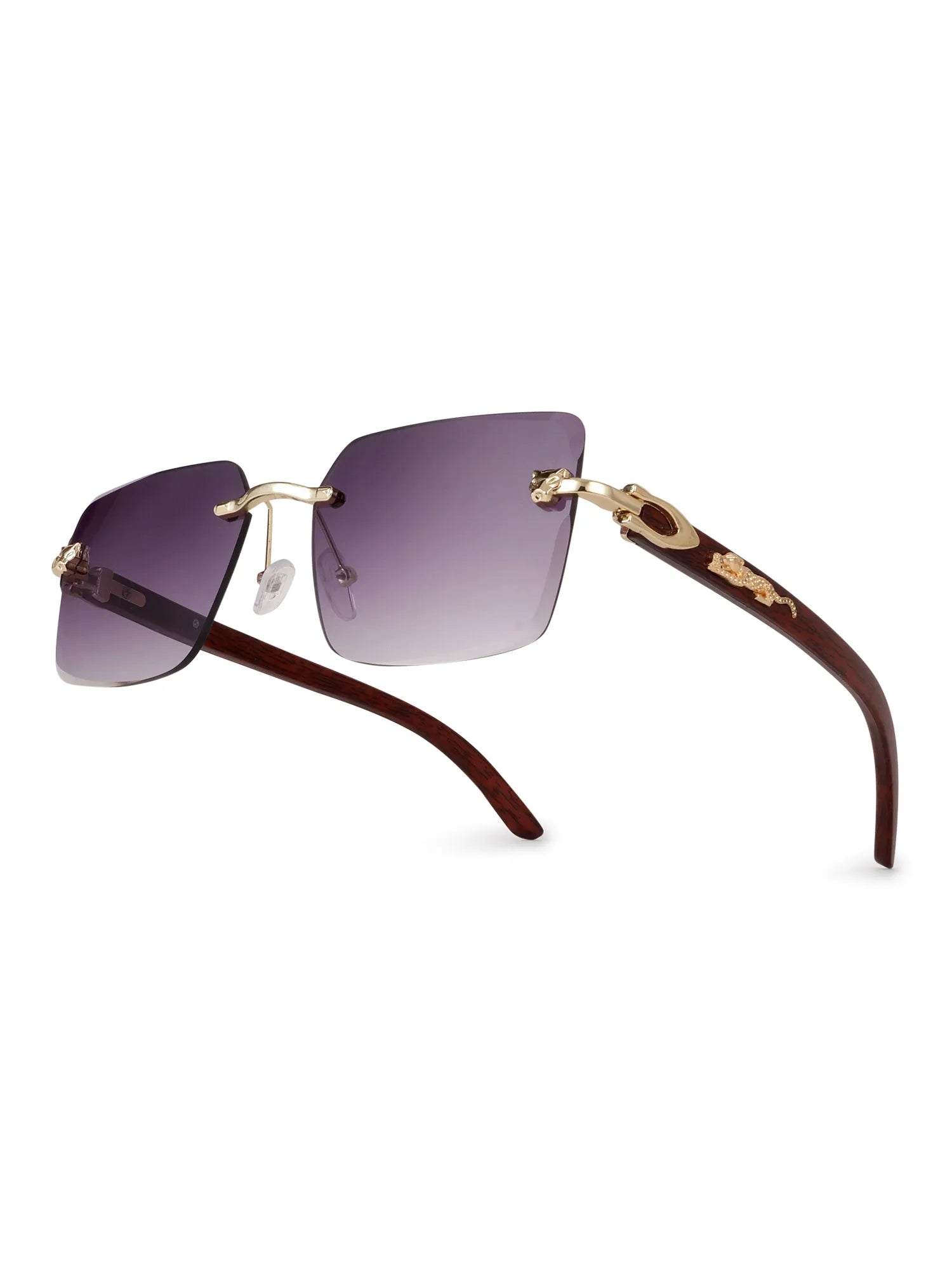 Starlight | Gradient Purple Medium Rim Less Rectangle Sunglasses for Men & Women [UV-protected]