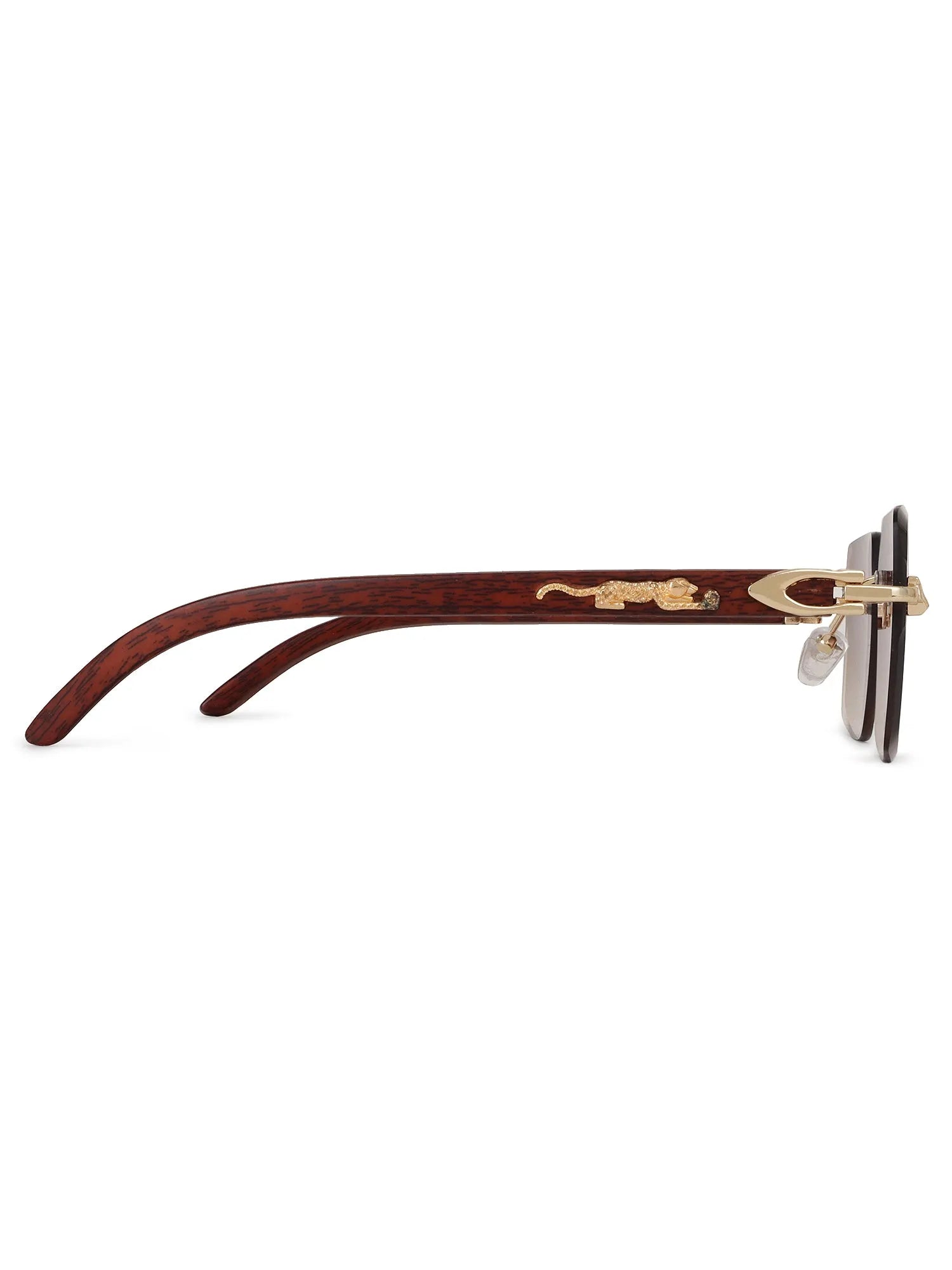 Starlight | Gradient Brown Medium Rim Less Rectangle Sunglasses for Men & Women [UV-protected]