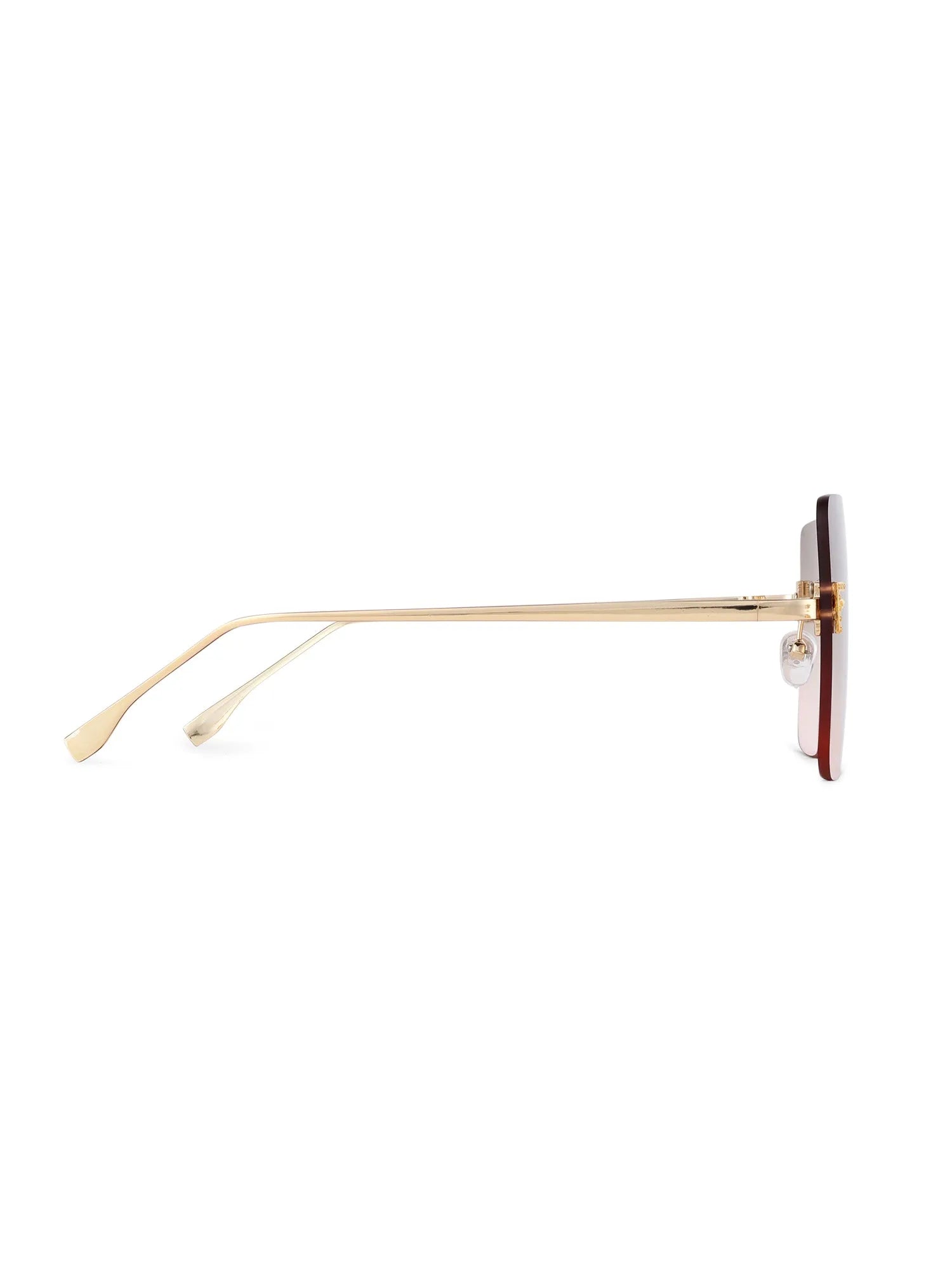 Tesseron | Gradient Yellow Small Rim Less Square Sunglasses for Women [UV-protected]
