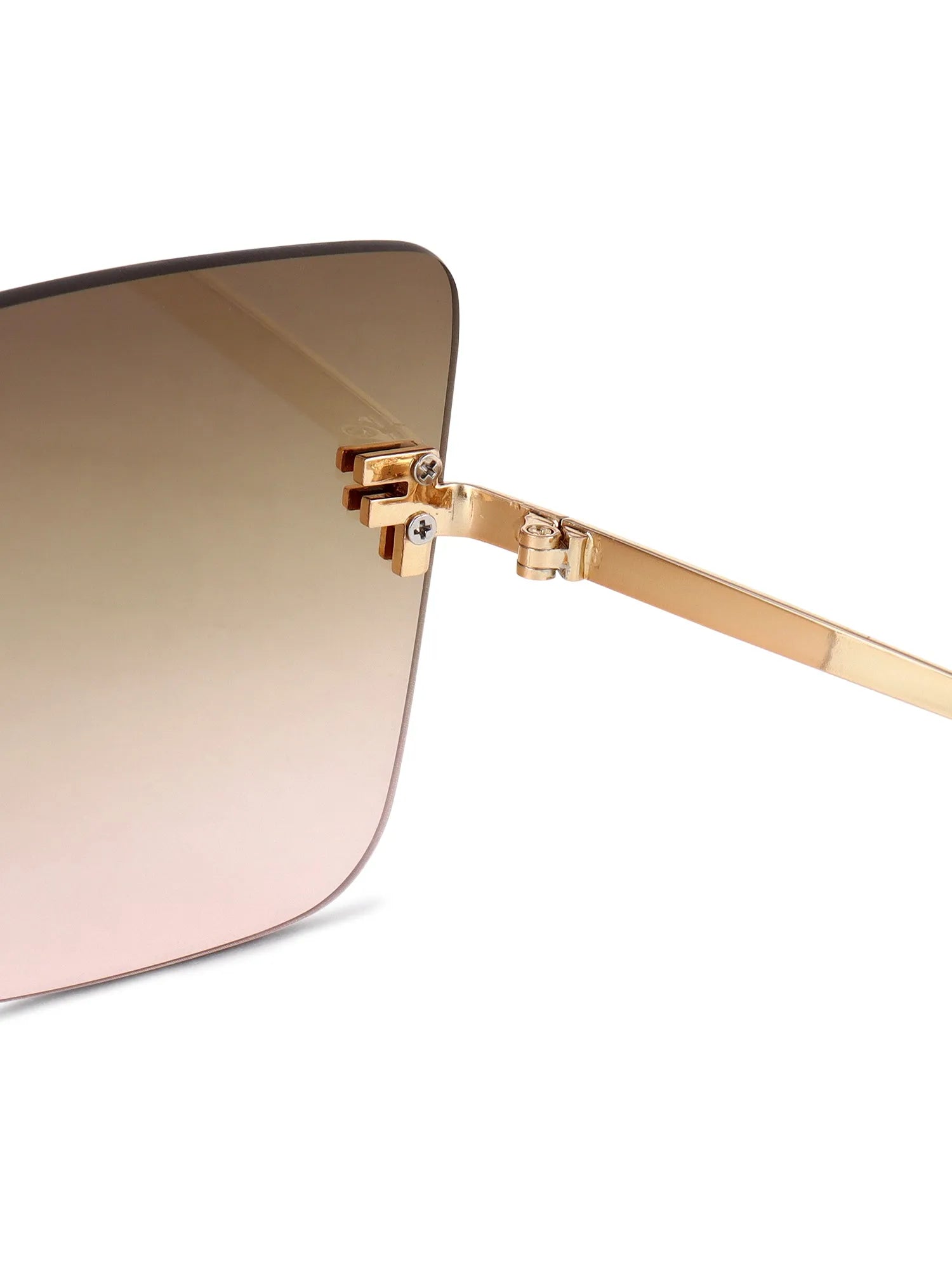 Tesseron | Gradient Yellow Small Rim Less Square Sunglasses for Women [UV-protected]