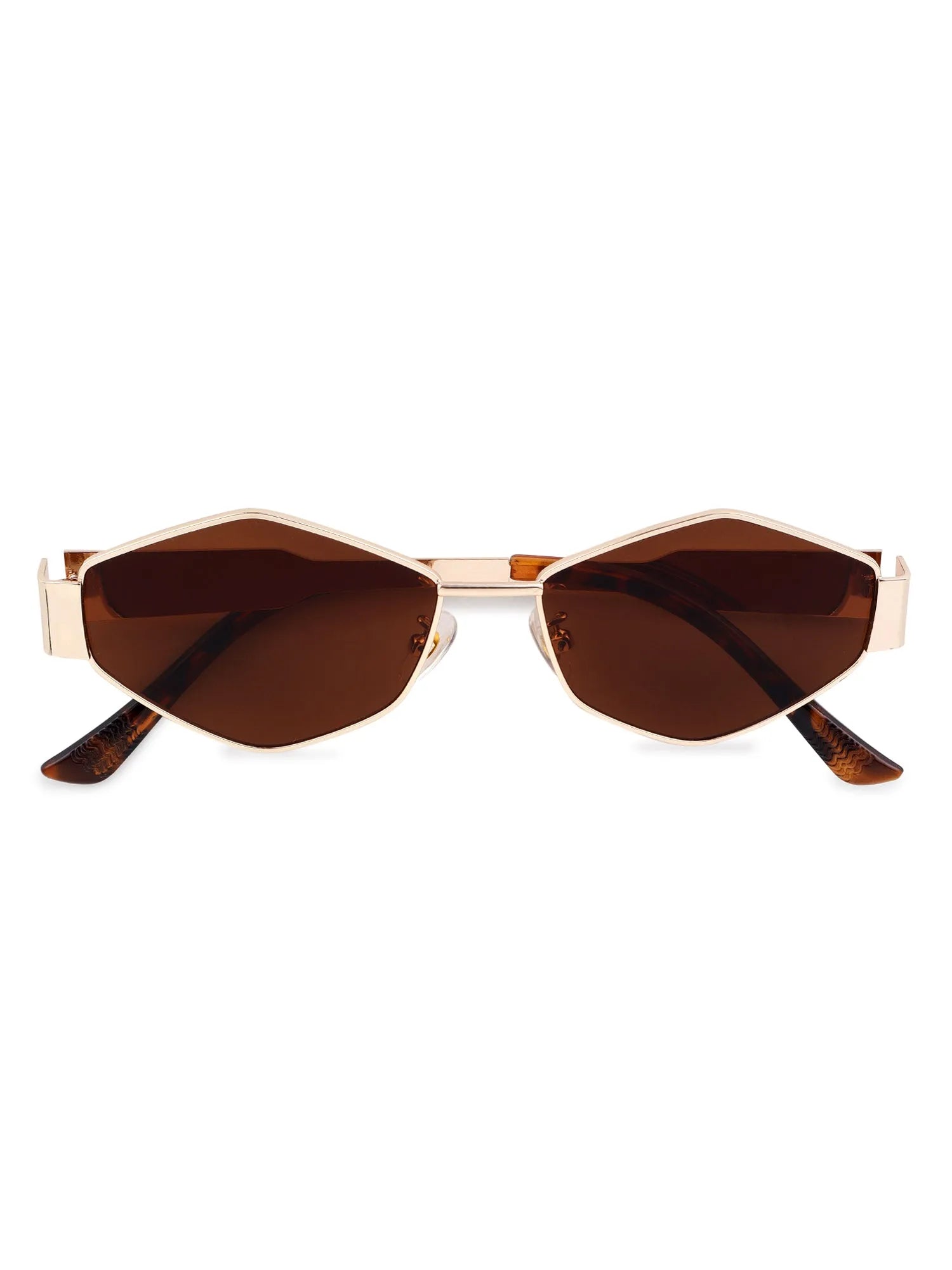 Exarion | Brown Large Full Rim Diamond Sunglasses for Women [UV-protected]