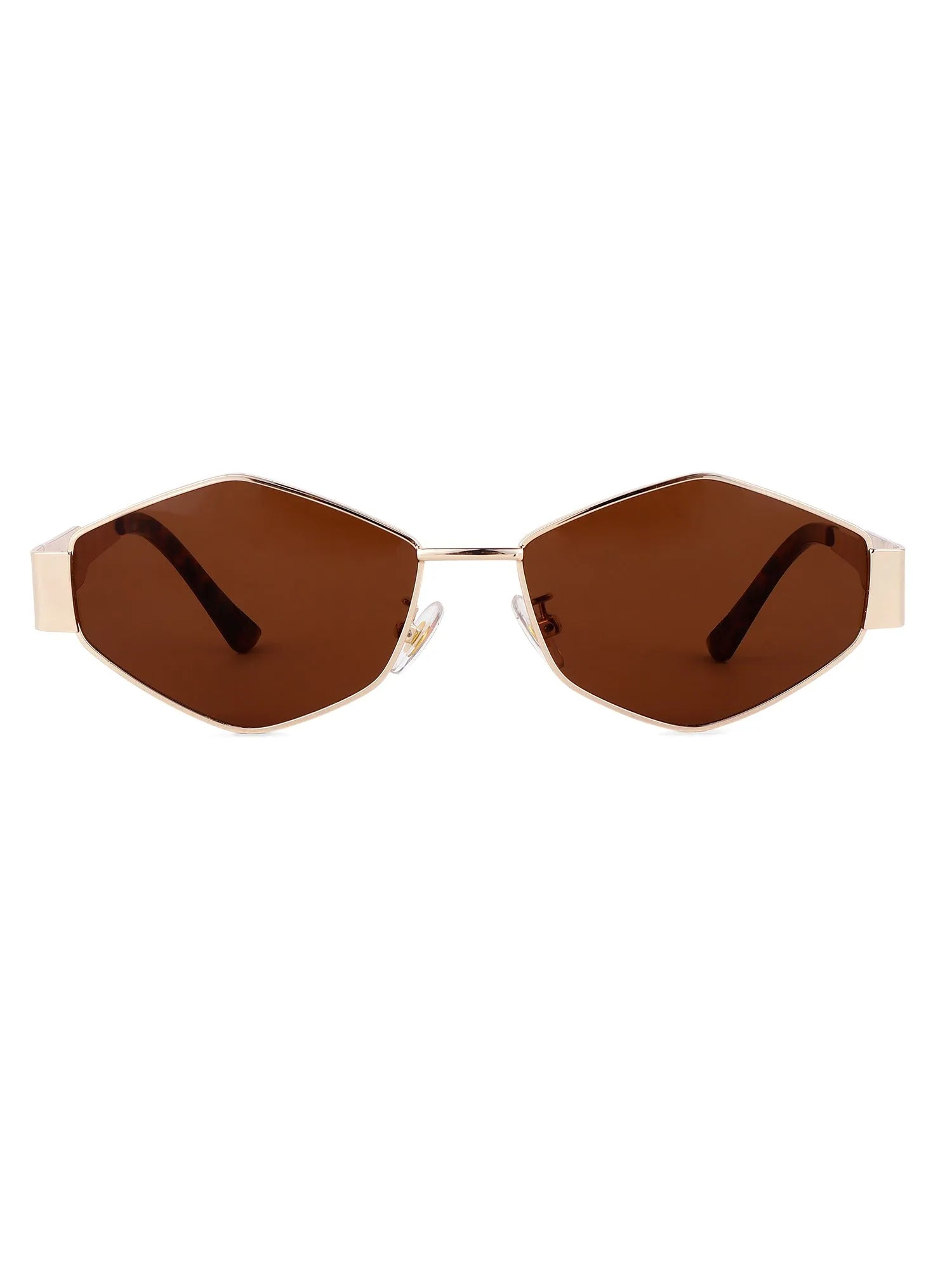 Exarion | Brown Large Full Rim Diamond Sunglasses for Women [UV-protected]