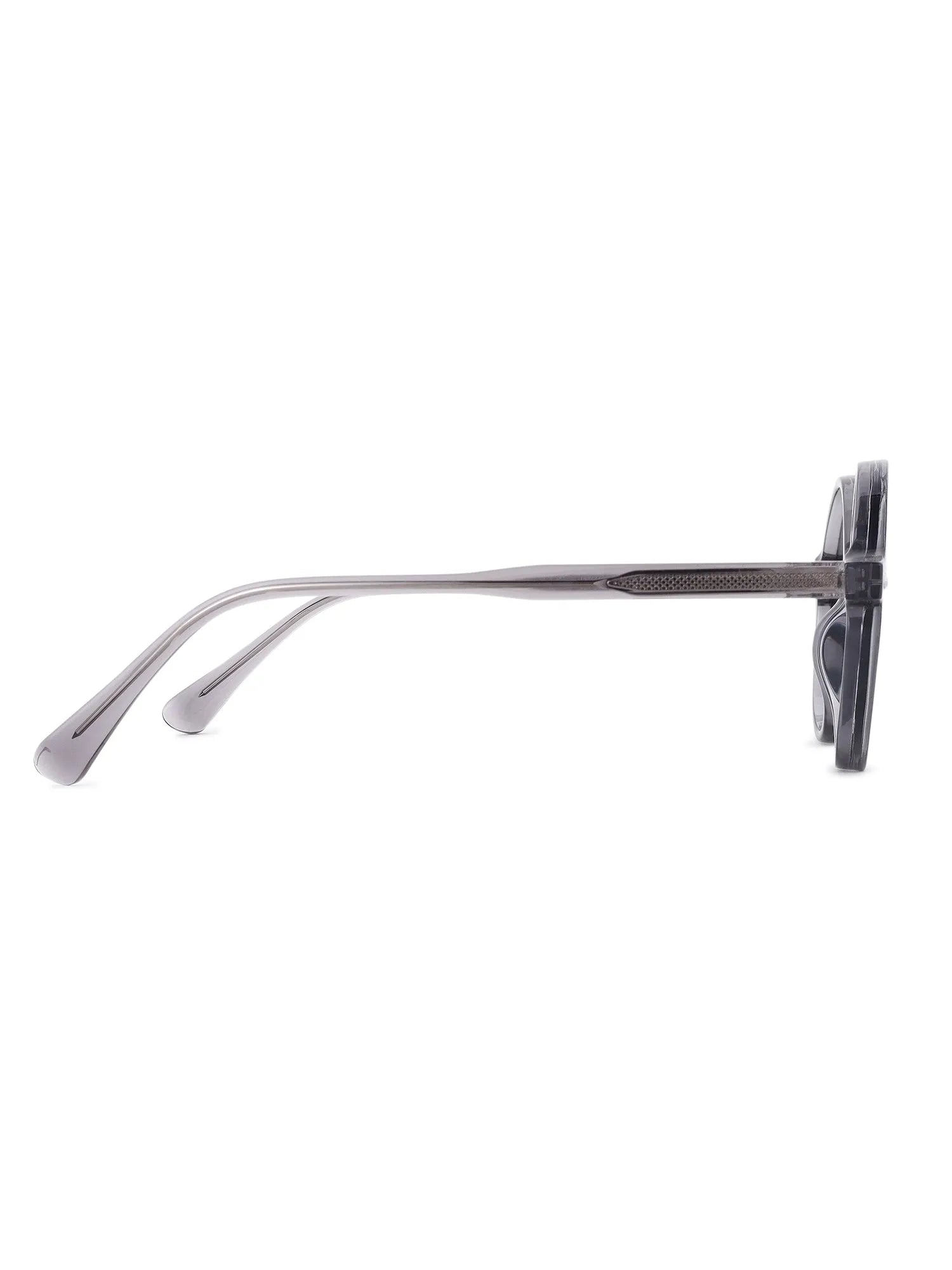 Retro | Transparent Grey Medium Full Rim Round Sunglasses for Men & Women [UV-protected]