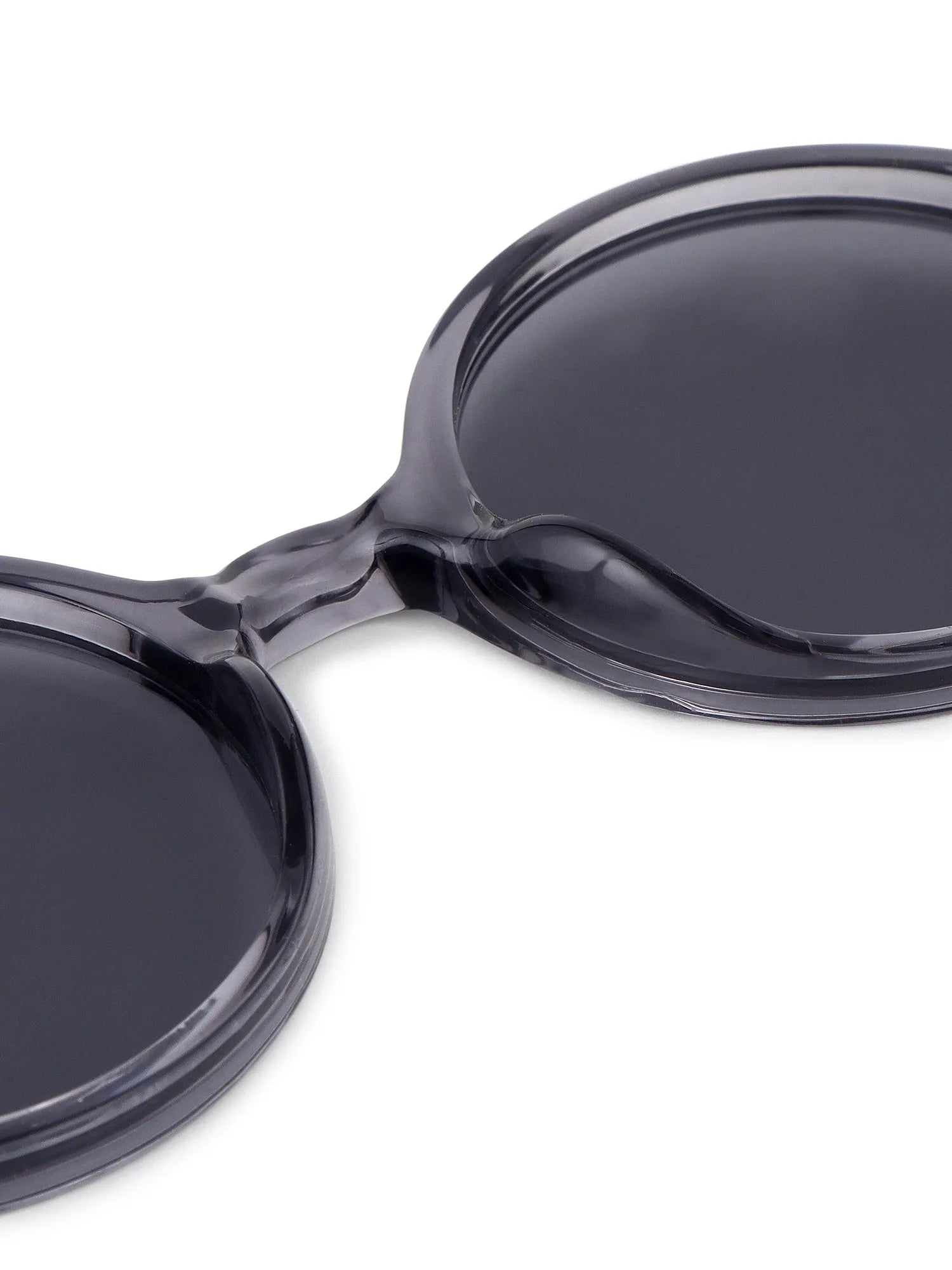 Retro | Transparent Grey Medium Full Rim Round Sunglasses for Men & Women [UV-protected]