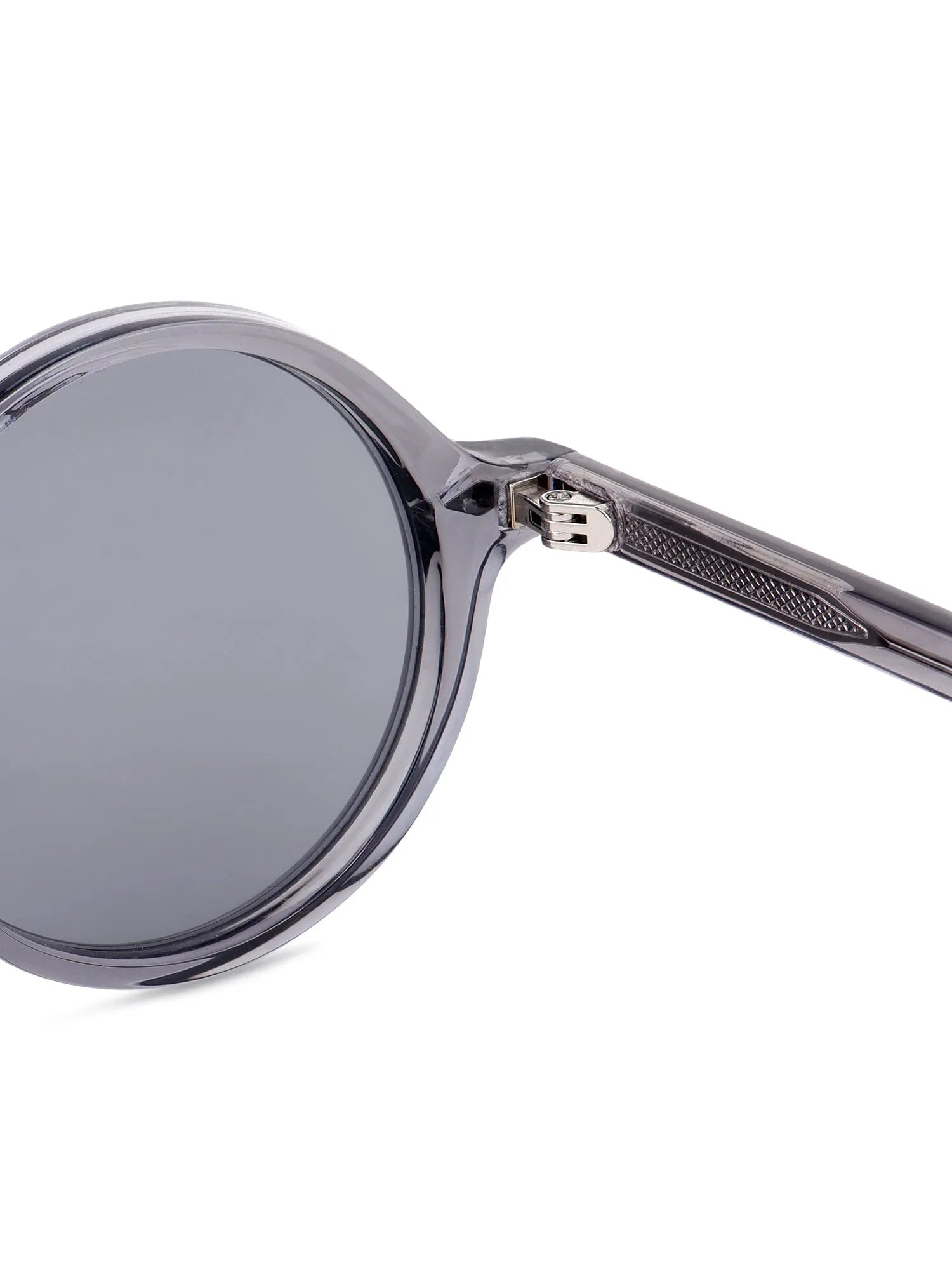 Retro | Transparent Grey Medium Full Rim Round Sunglasses for Men & Women [UV-protected]