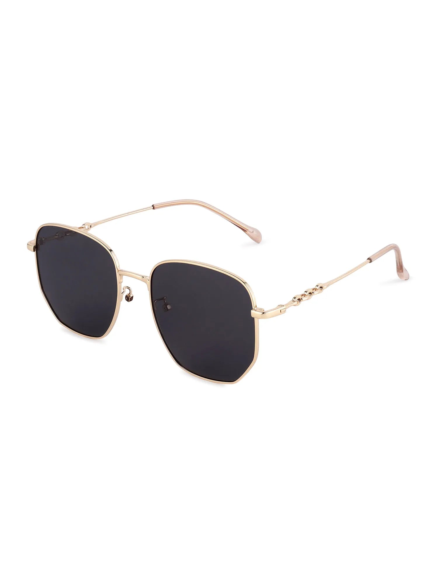 Solarion | Golden Large Full Rim Square Sunglasses for Men & Women [Polarized]