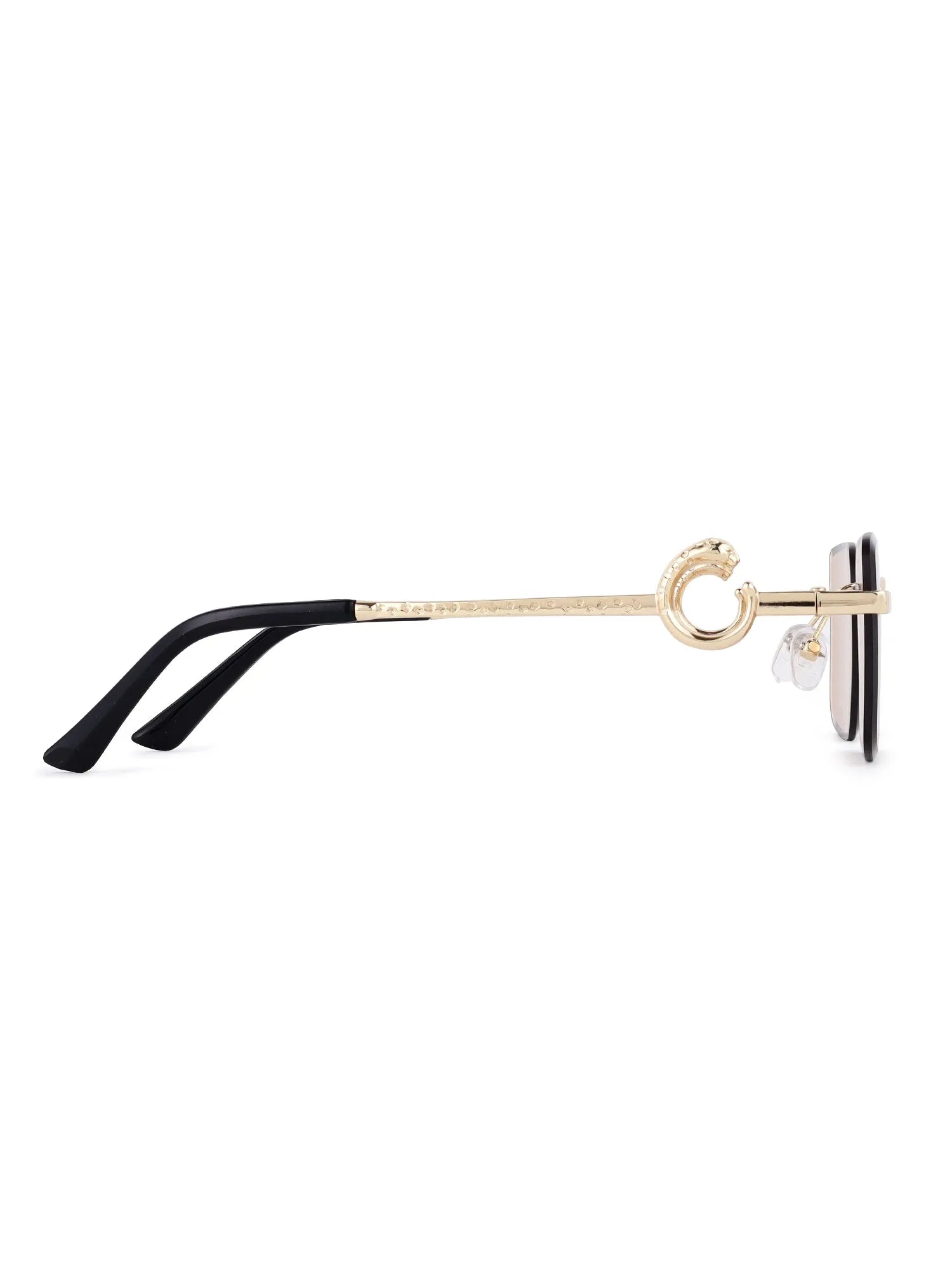 Phantoria | Yellow Small Rim Less Rectangle Sunglasses for Men & Women [UV-protected]