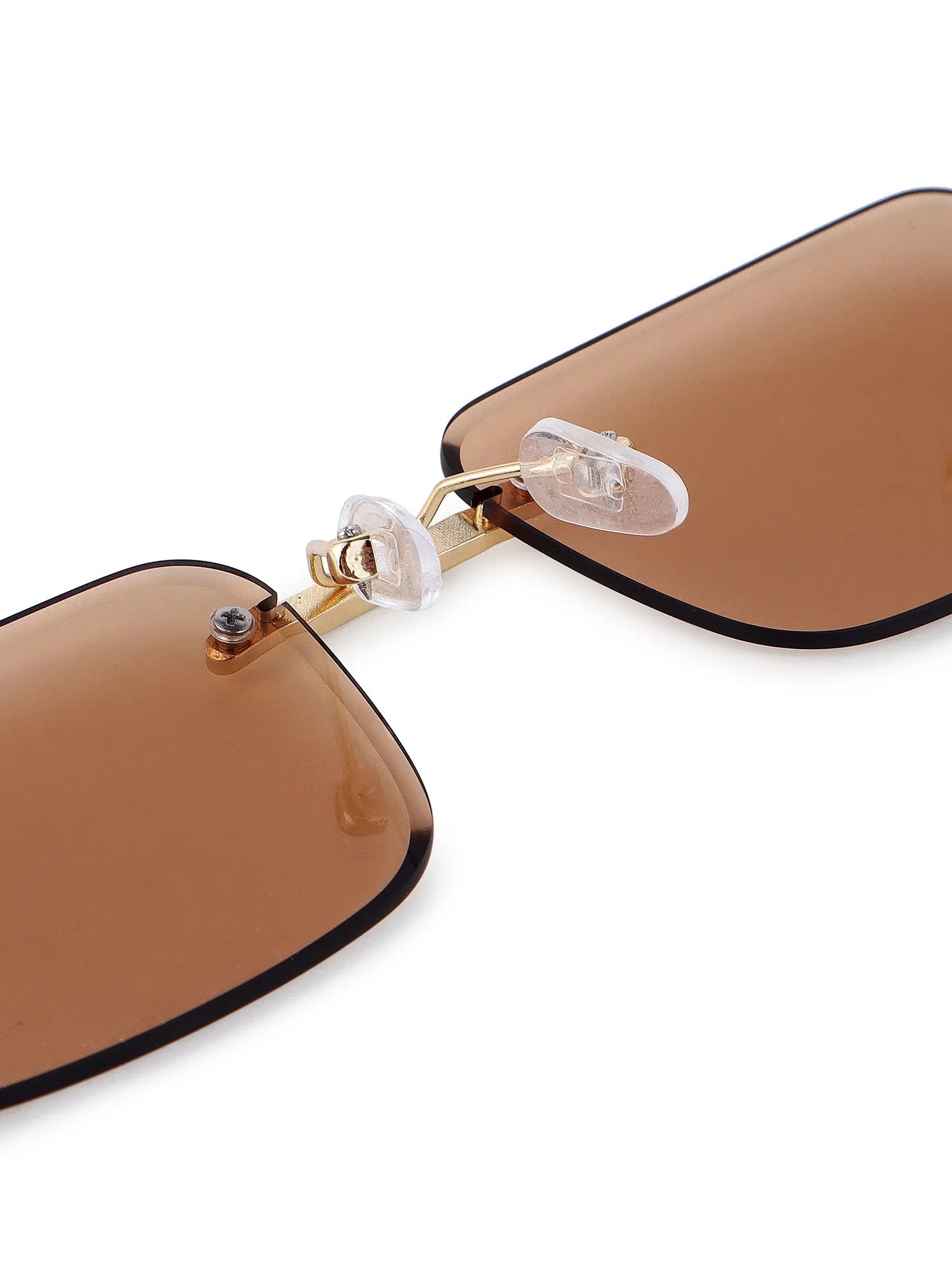 Phantoria | Yellow Small Rim Less Rectangle Sunglasses for Men & Women [UV-protected]