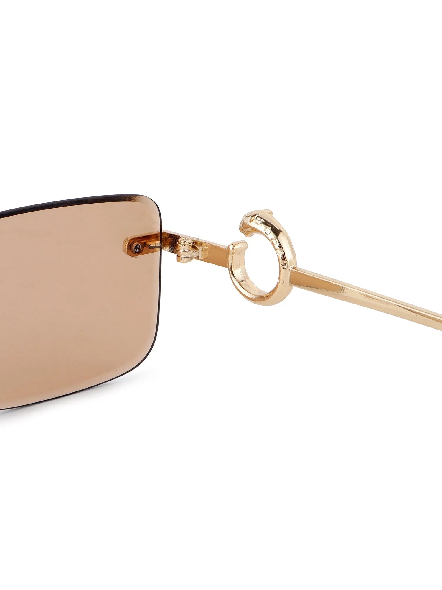 Phantoria | Yellow Small Rim Less Rectangle Sunglasses for Men & Women [UV-protected]