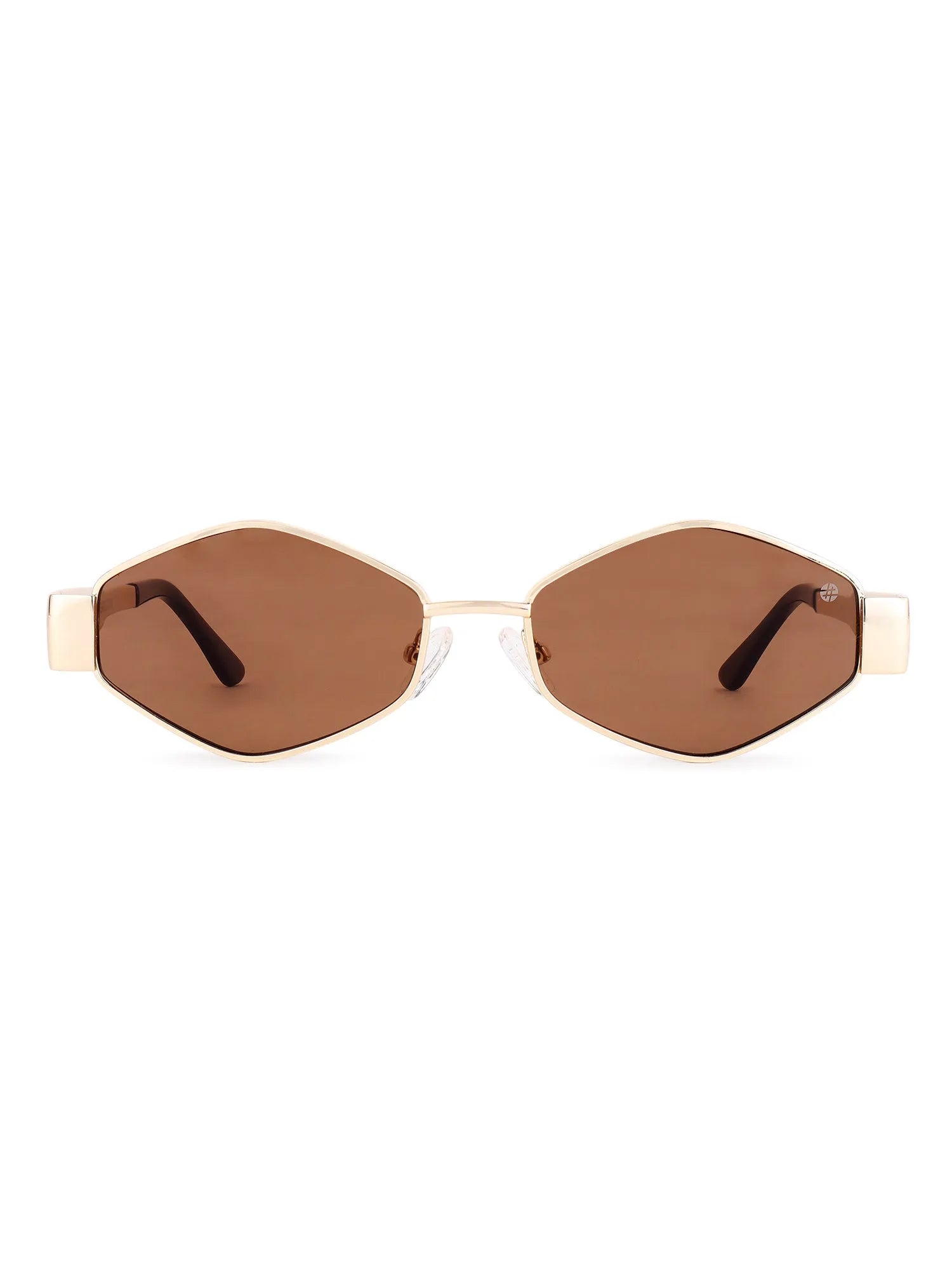 Ecliptor | Brown Medium Full Rim Diamond Sunglasses for Women [UV-protected]